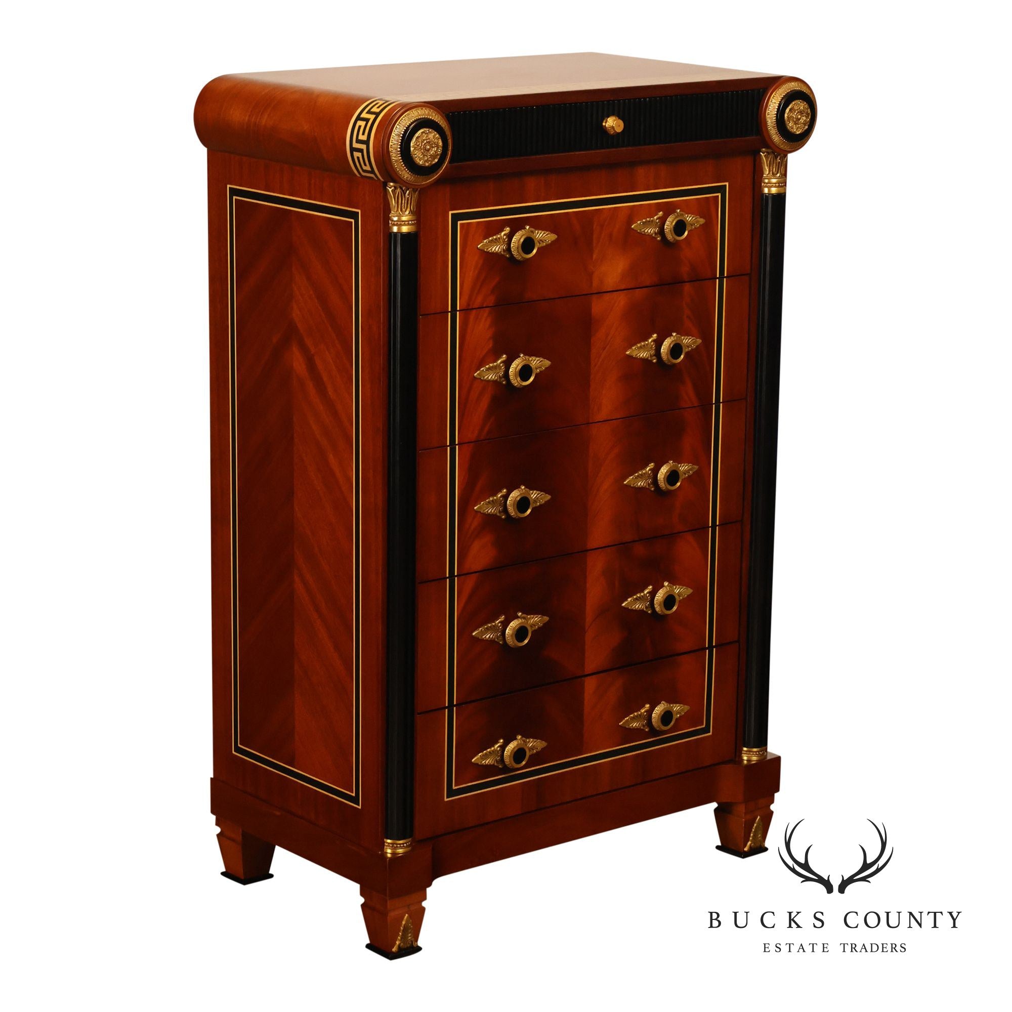 Infinity Furniture Neoclassical Style Mahogany Tall Chest