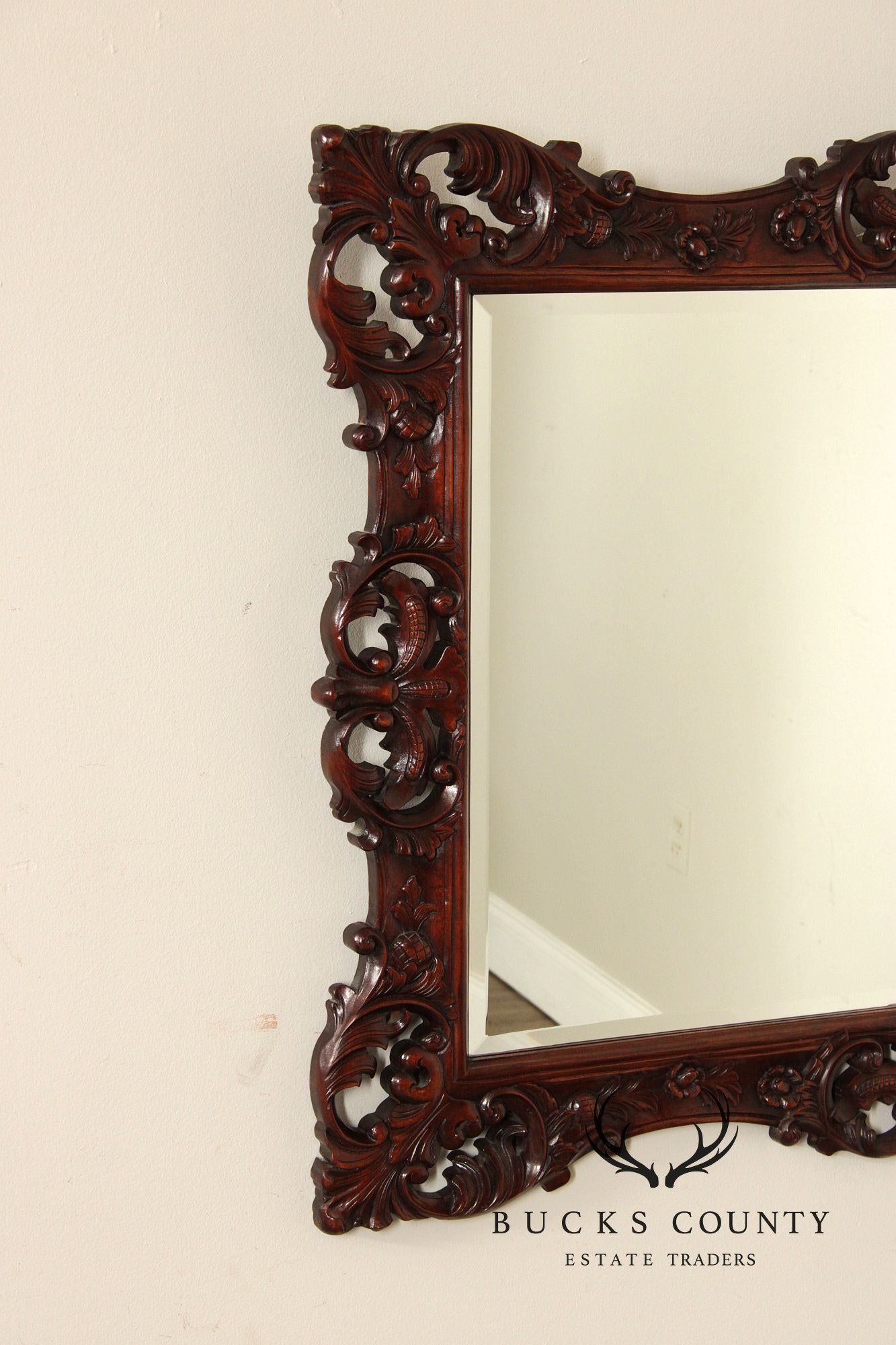 Victorian Style Carved Mahogany Wall Mirror