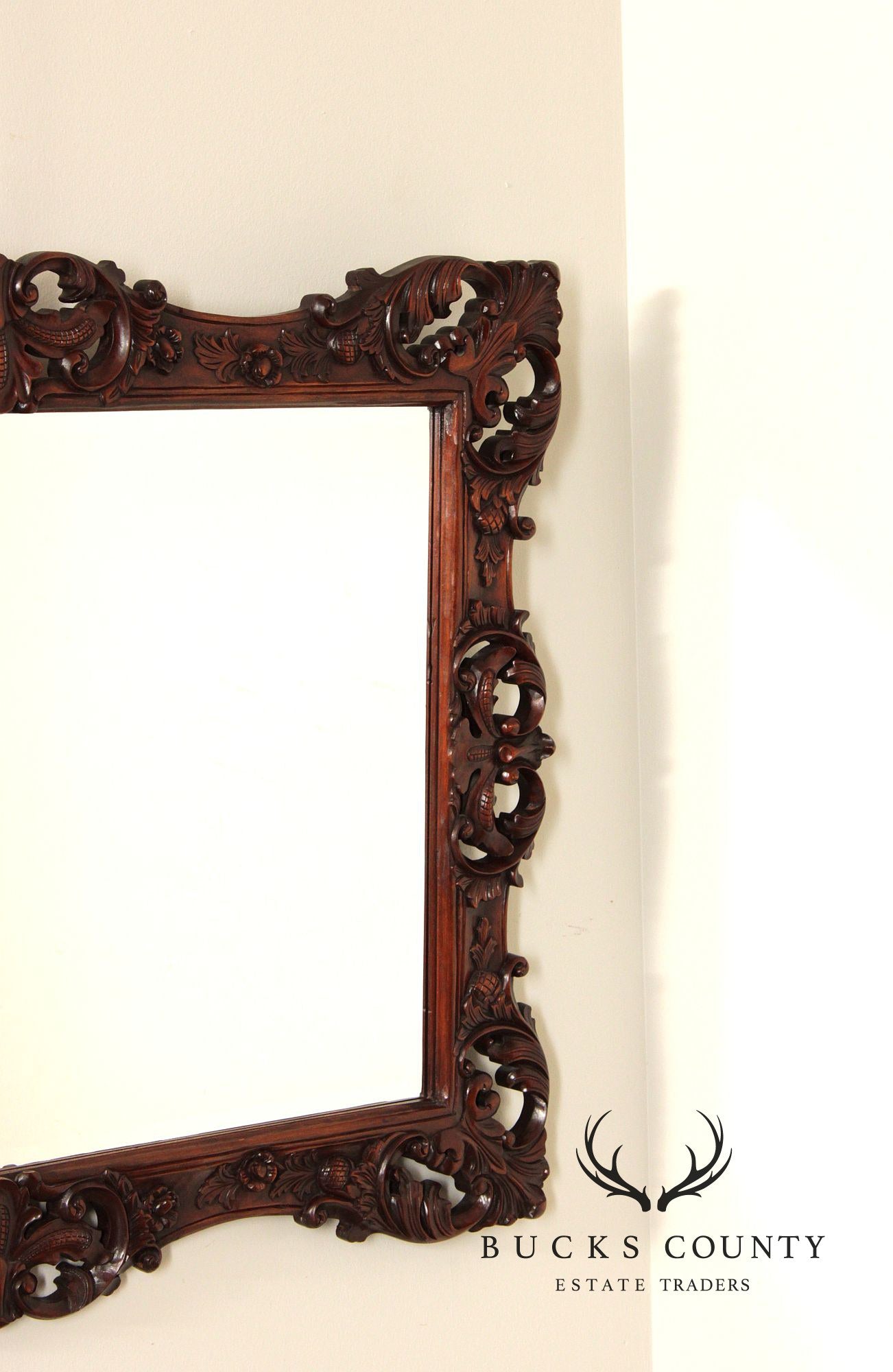 Victorian Style Carved Mahogany Wall Mirror