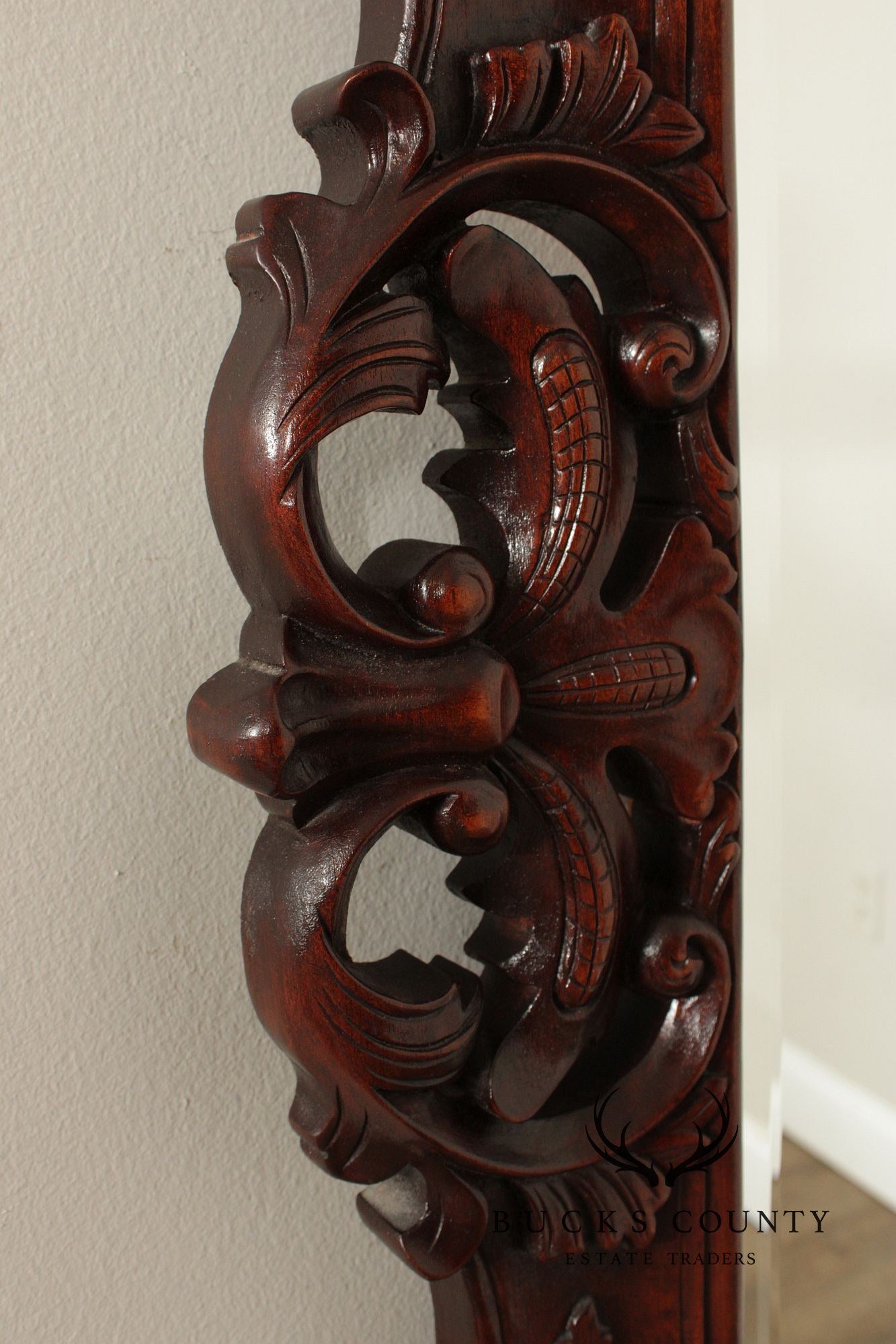 Victorian Style Carved Mahogany Wall Mirror