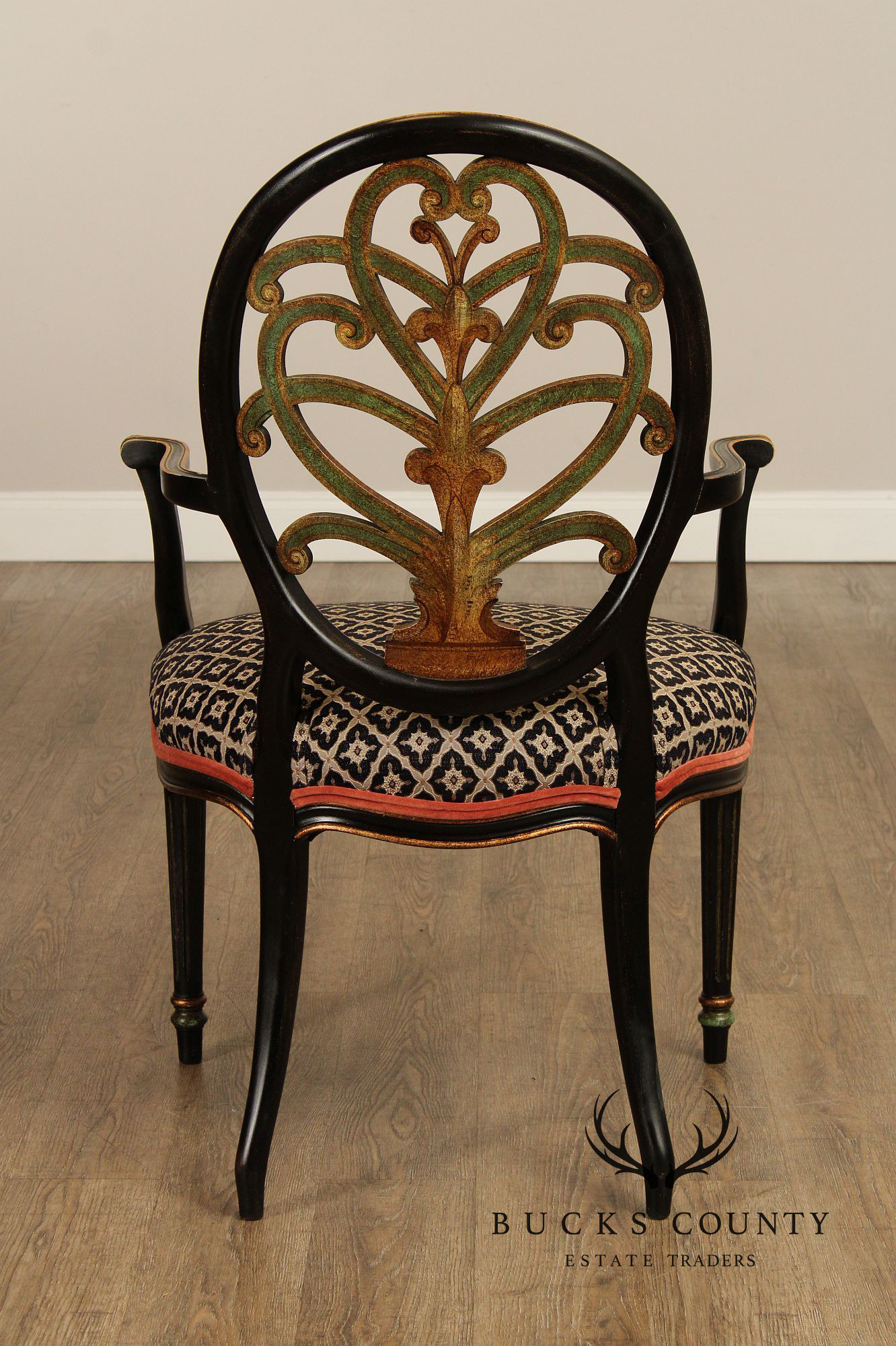 David Michael Louis XVI Style Set of Four Painted Armchairs