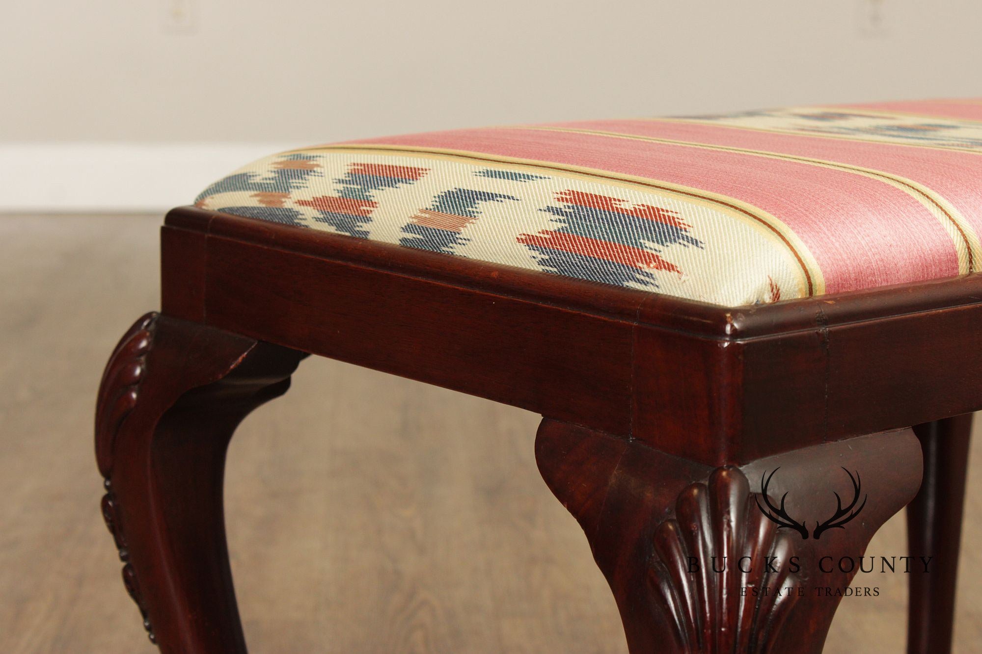 Georgian Style Carved Mahogany Stool