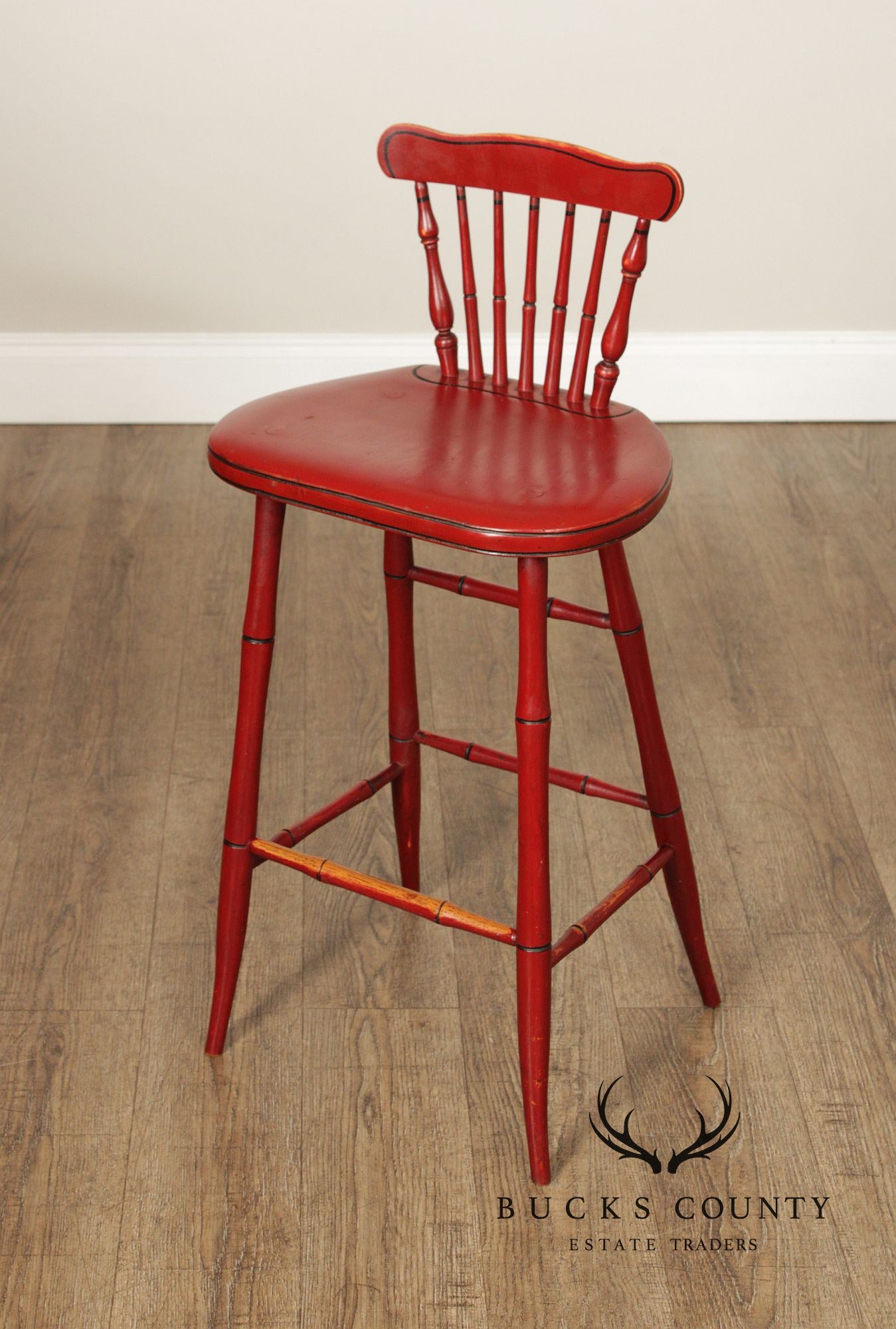 Farmhouse Style Painted Windsor Counter Stool