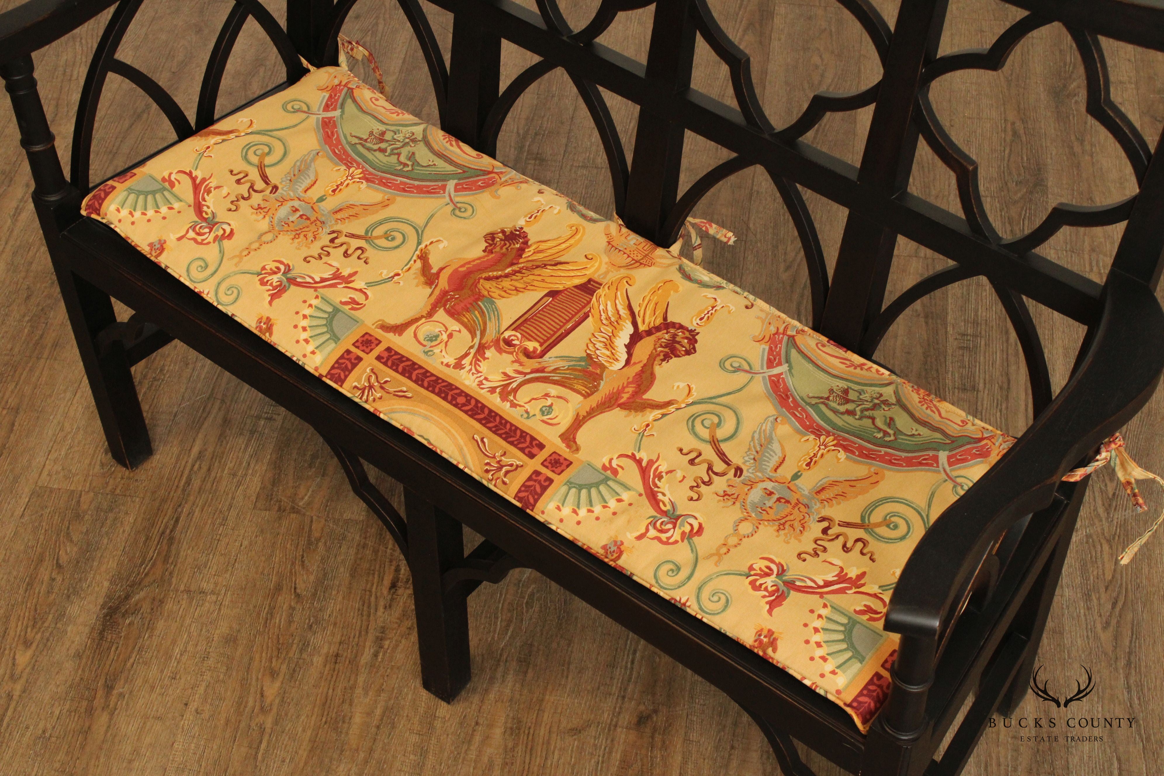 Wildon Home Gothic Revival Style Ebonized Bench
