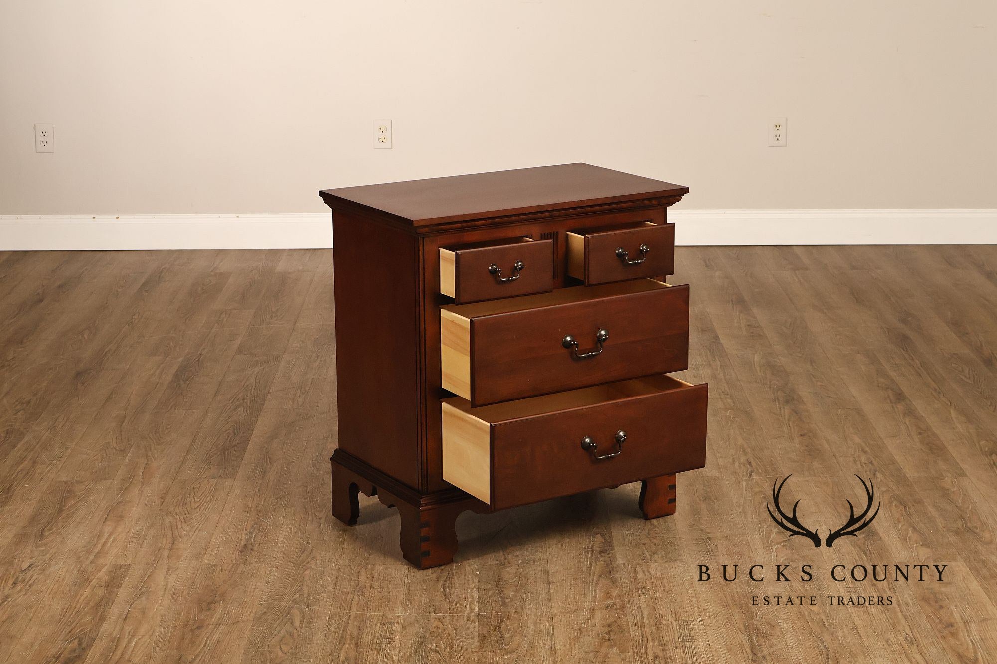 Pennsylvania House Chippendale Style Pair of Cherry Nightstands