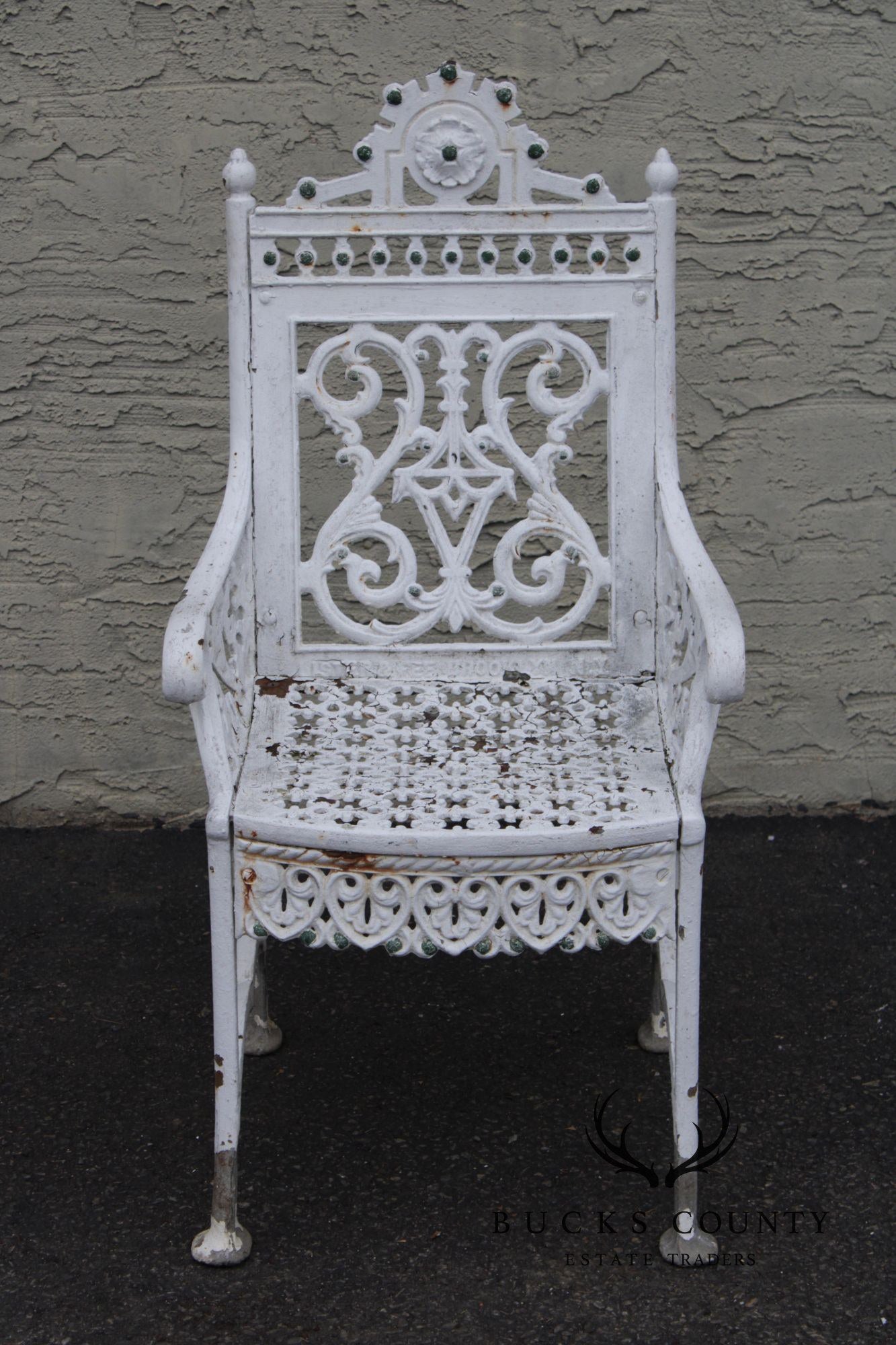 Antique Gothic Revival Cast Iron Garden Chair