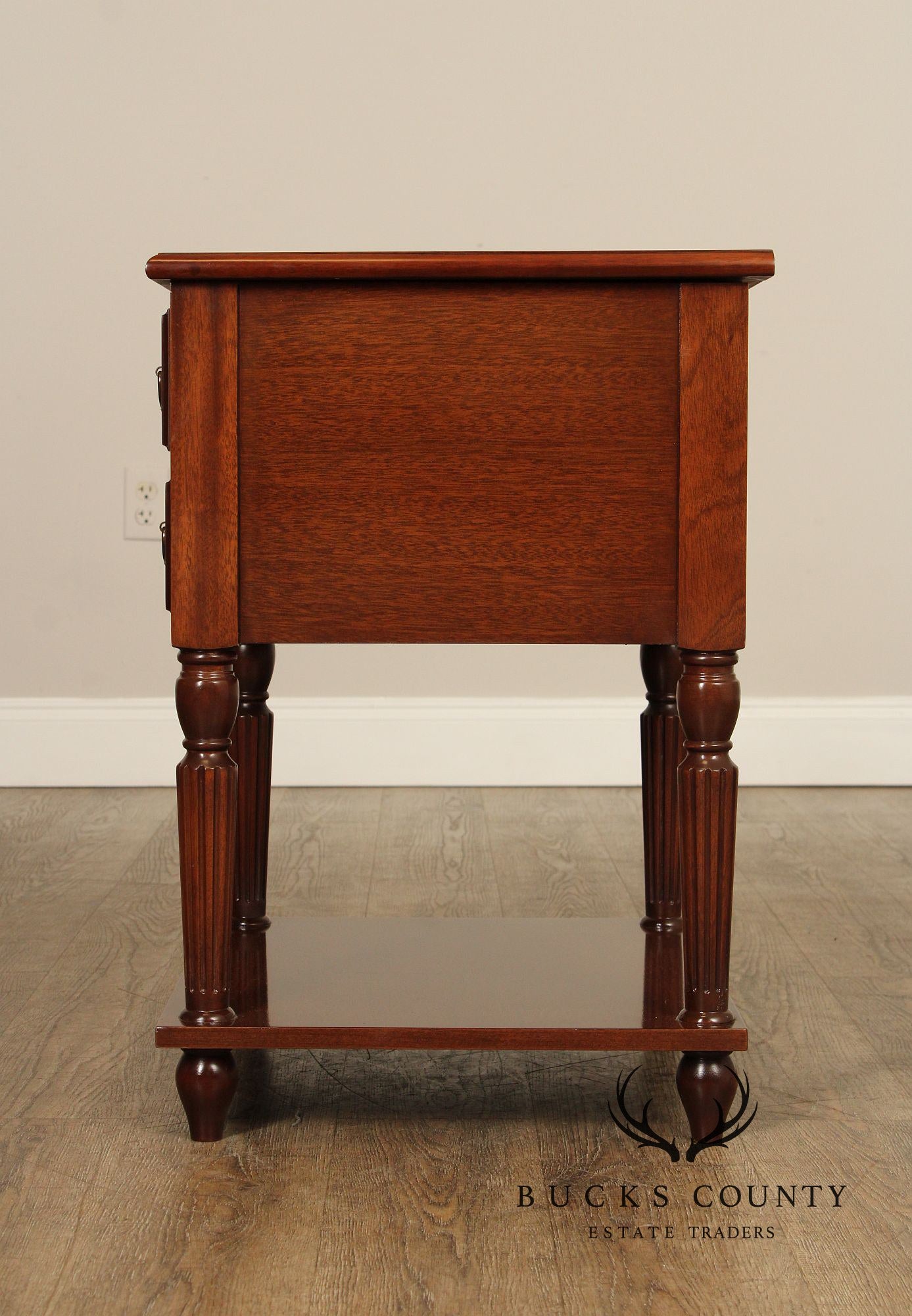 Traditional Style Two Drawer Mahogany Nightstand