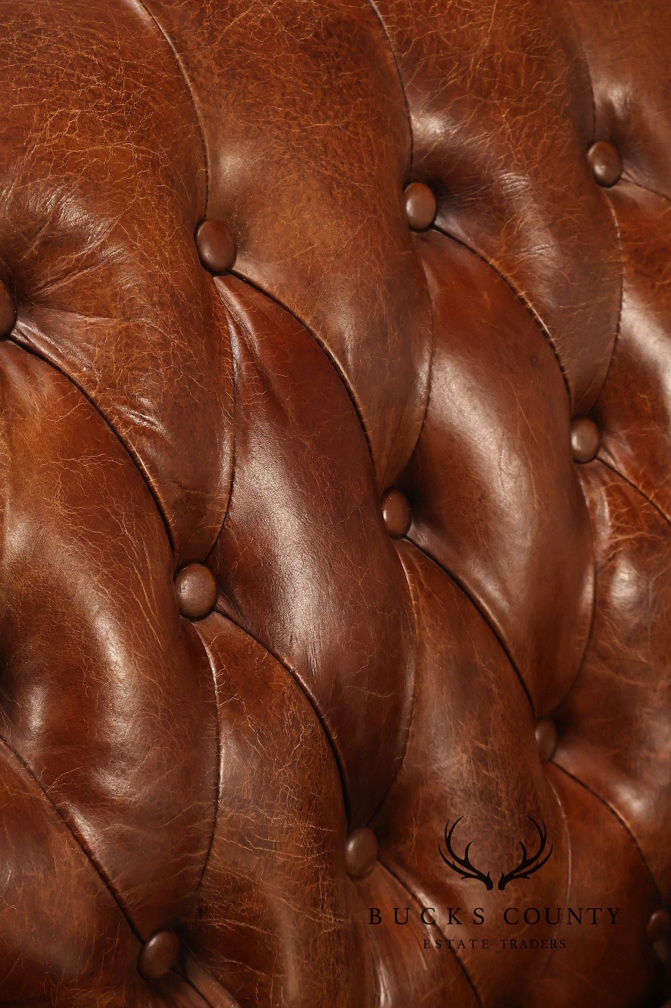 Moe's Home Collection Pair of Tufted Distressed Brown Leather Armchairs