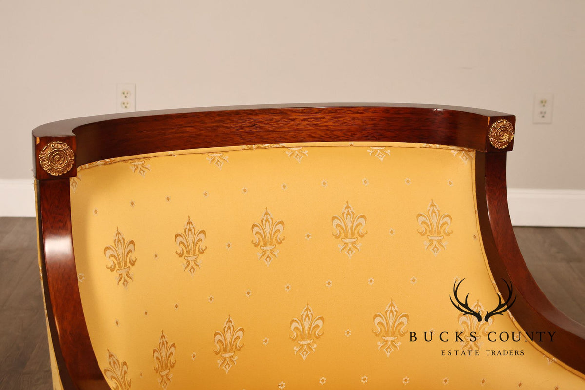 Neoclassical Empire Style Mahogany Barrel Back Armchair