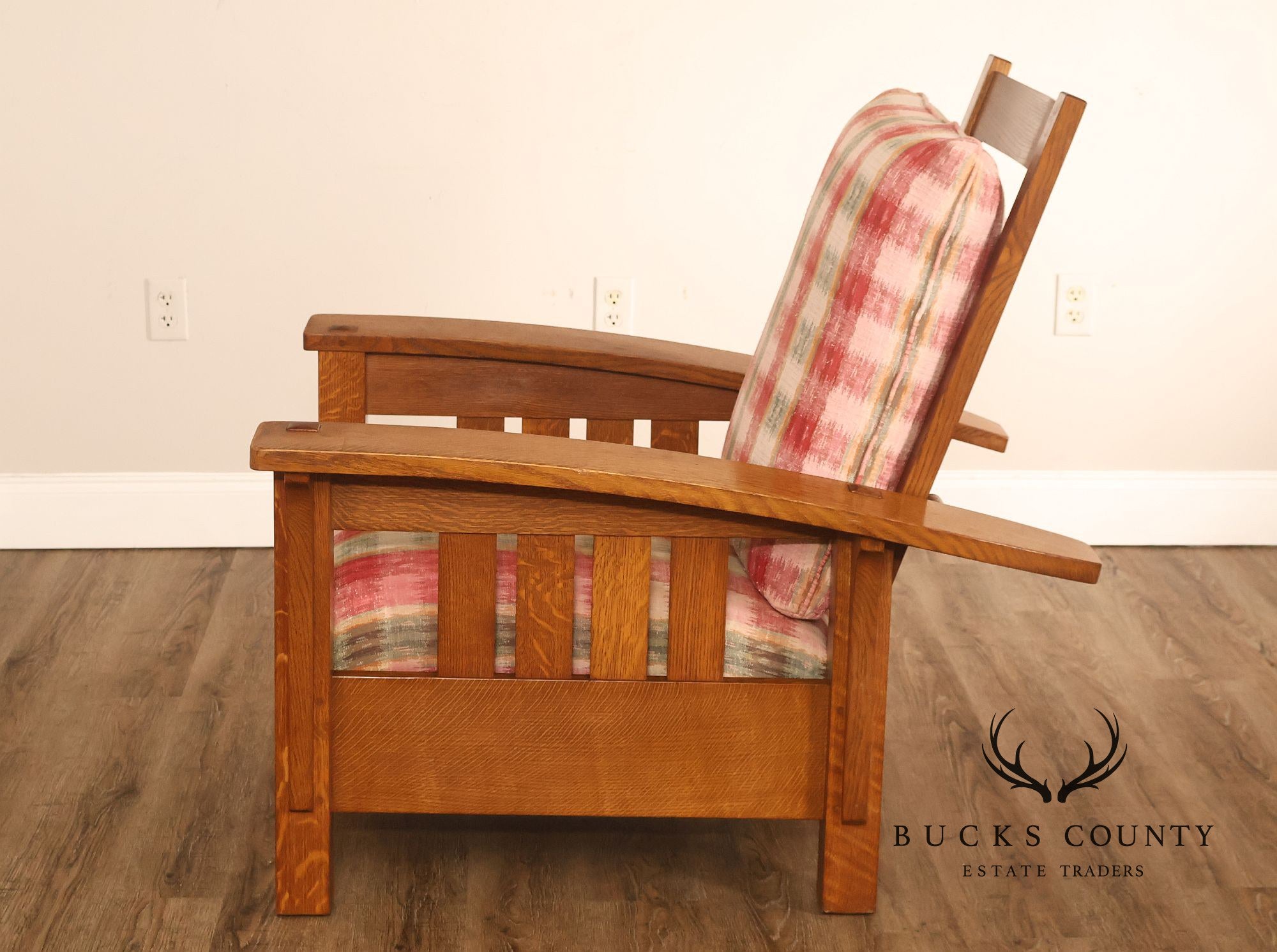 Stickley Mission Collection Oak Bow Arm Morris Chair