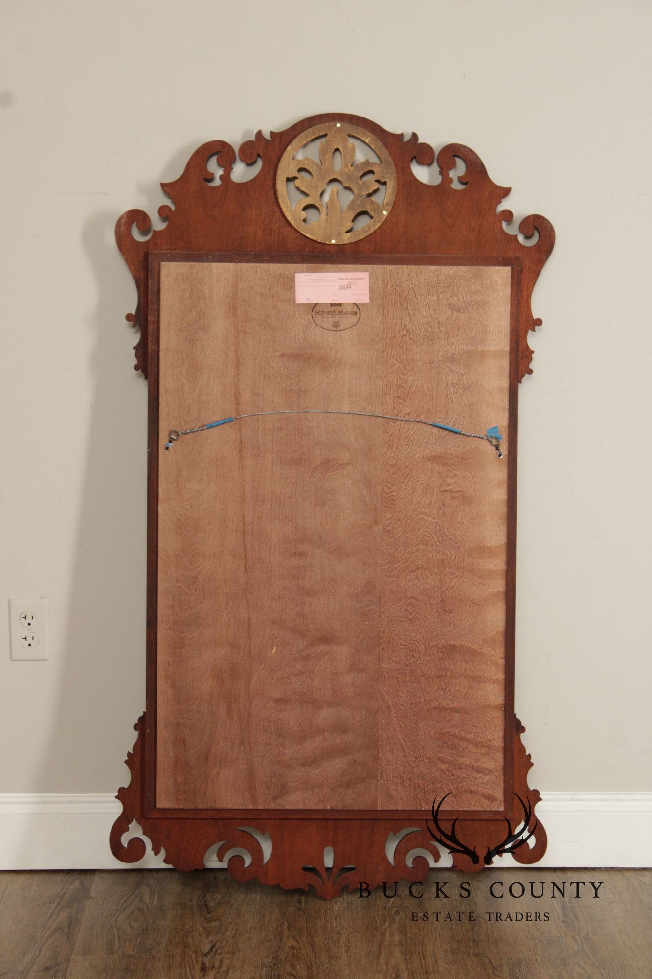 Henkel Harris Georgian Style Partial Gilt Mahogany Wall Mirror