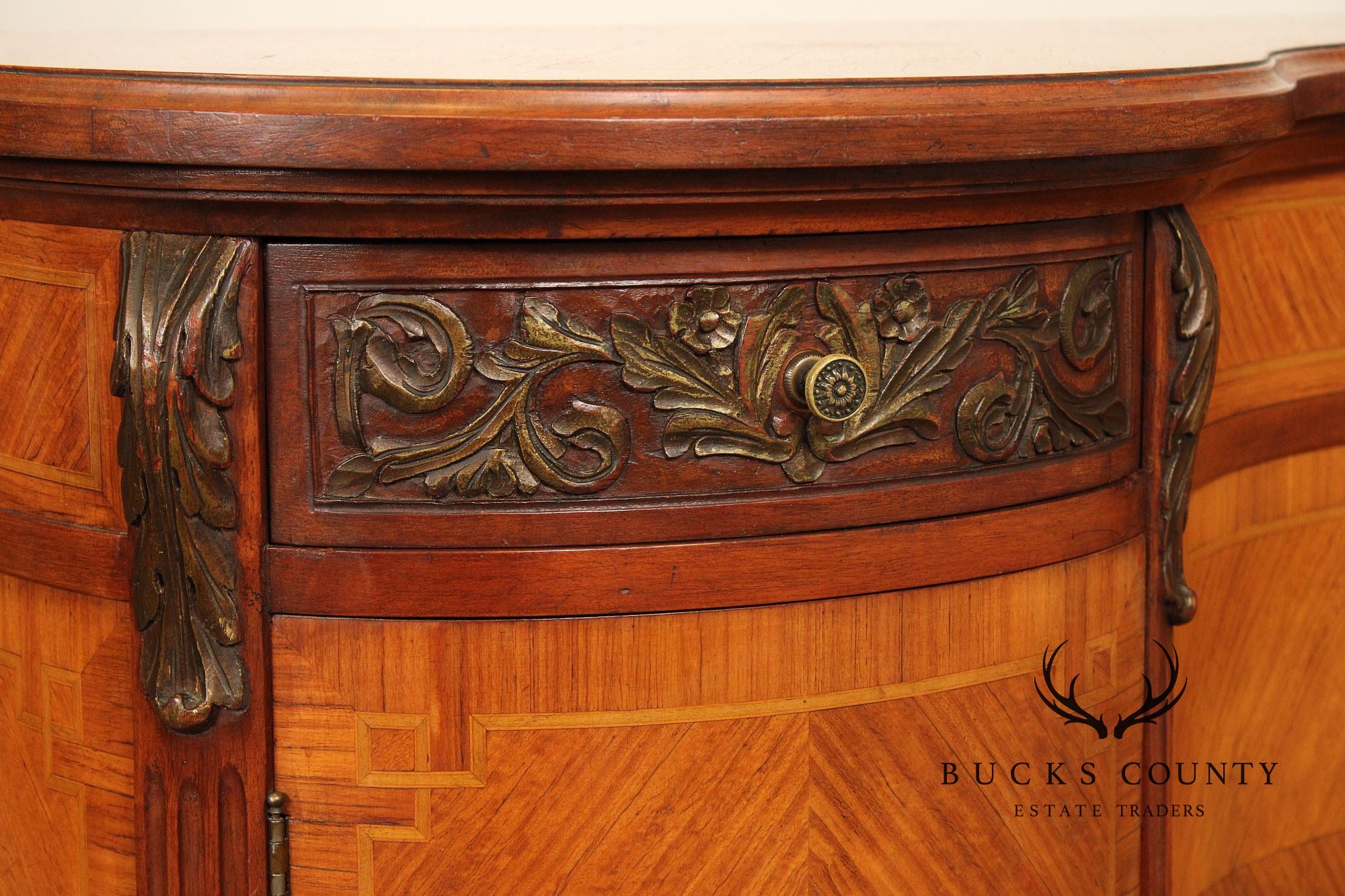 1930's French Louis XV Style Inlaid Satinwood Vanity