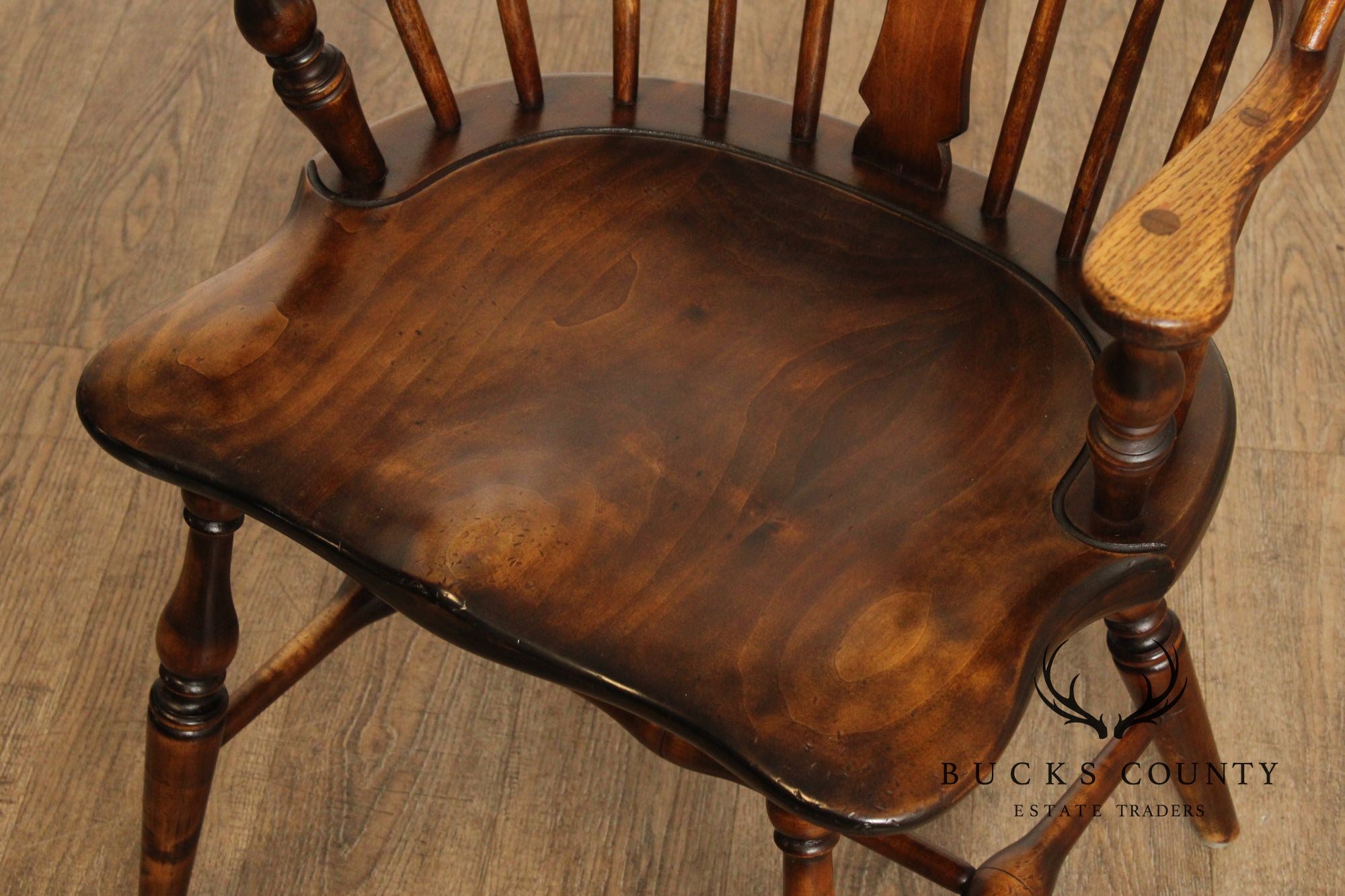 Custom Crafted Set Of 8 English Windsor Dining Chairs