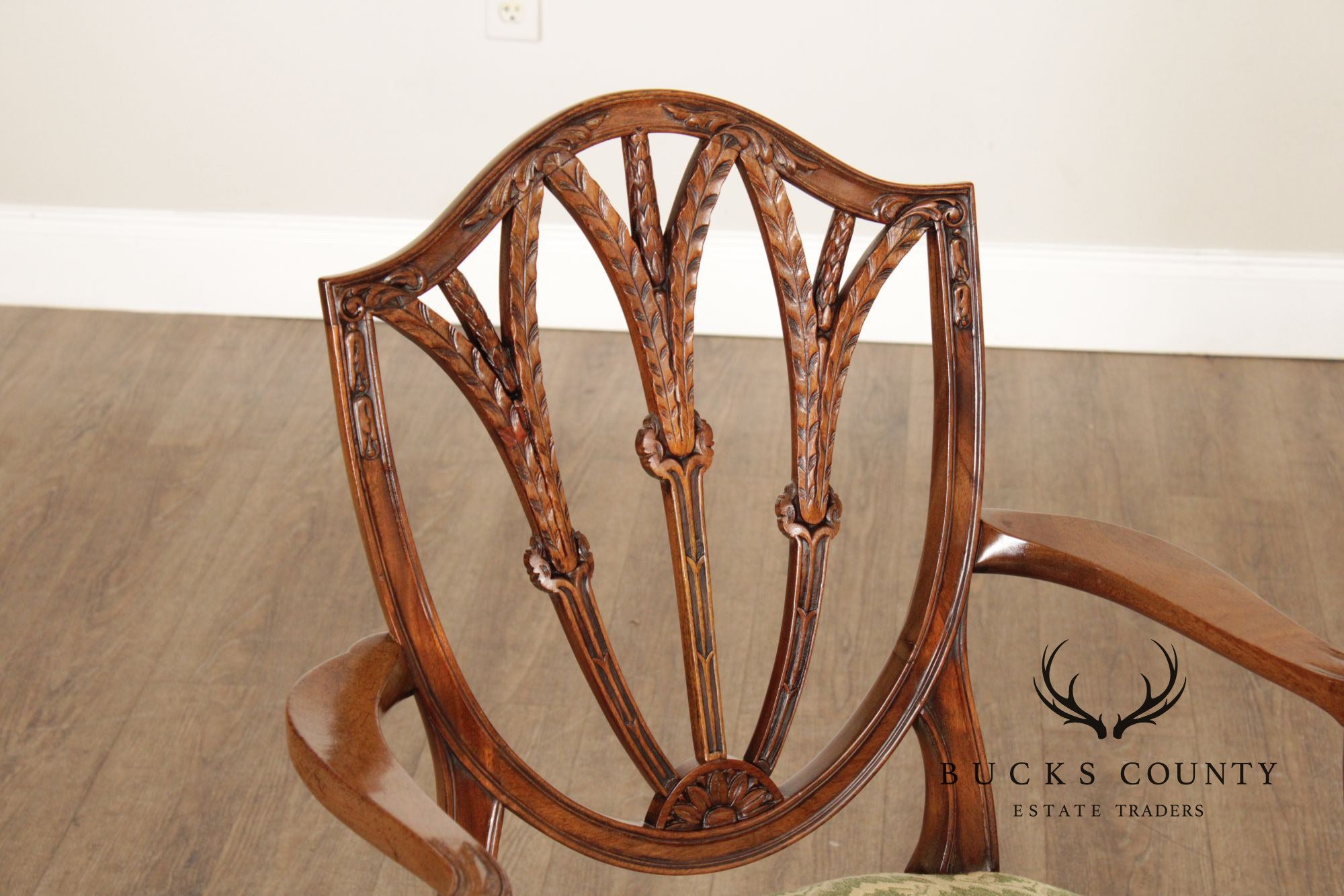 Hepplewhite Style Pair of Mahogany Armchairs