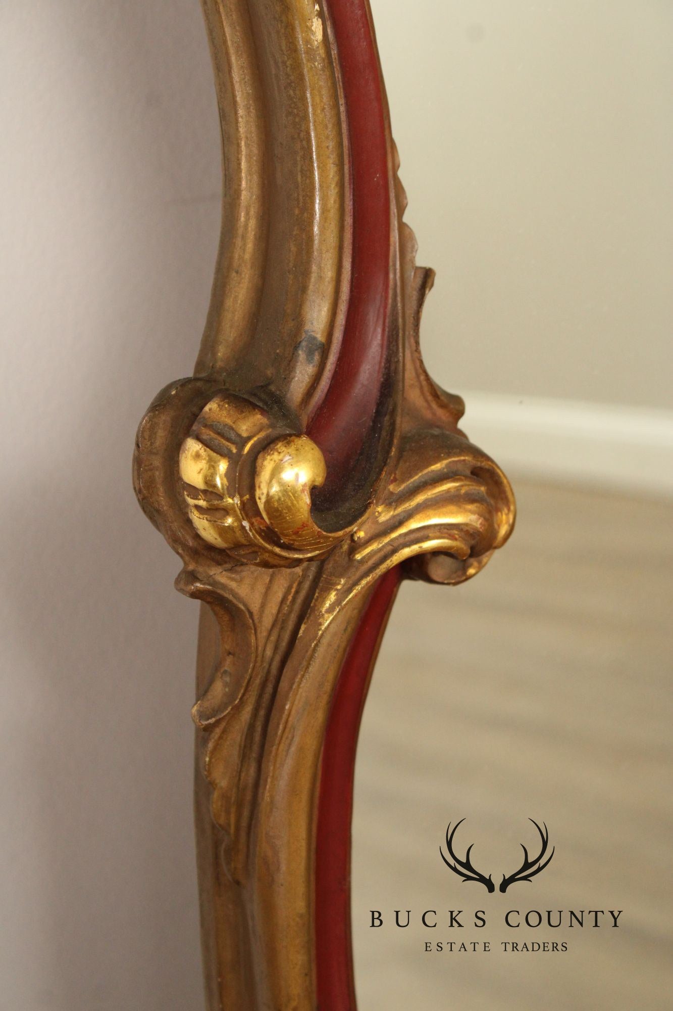 Monumental Vintage Italian Rococo Style Mantel or Fireplace Mirror