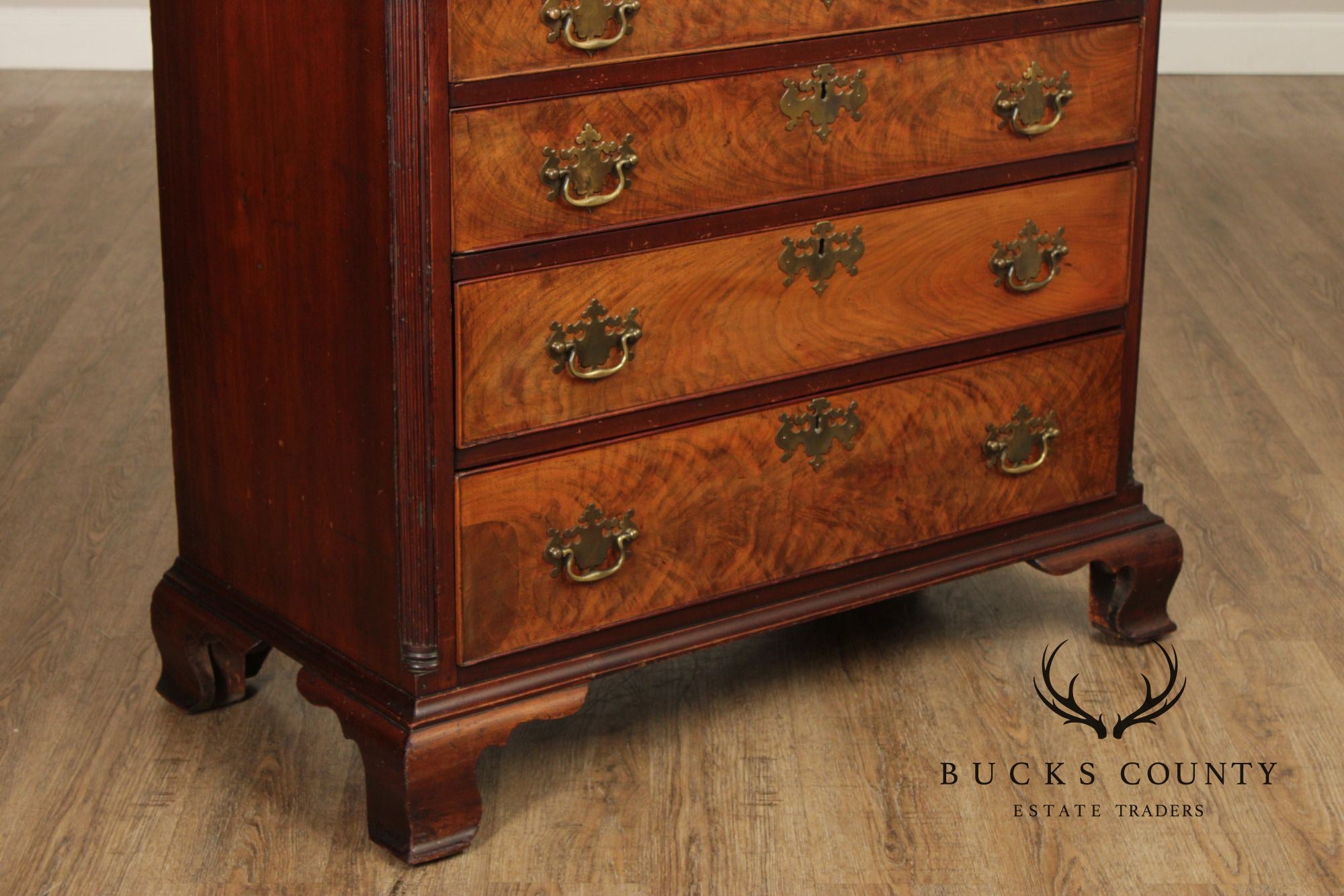 Antique American Chippendale Style Mahogany Chest Of Drawers