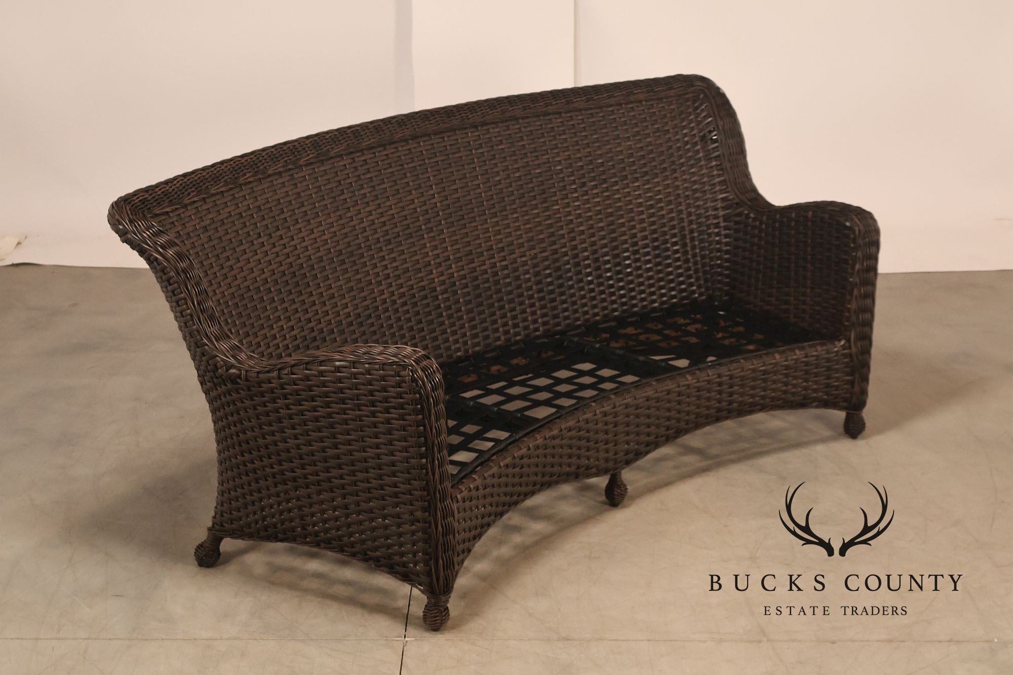 Nothhcape Outdoor Wicker Curved 'Richmond' Patio Sofa With Sunbrella Cushions