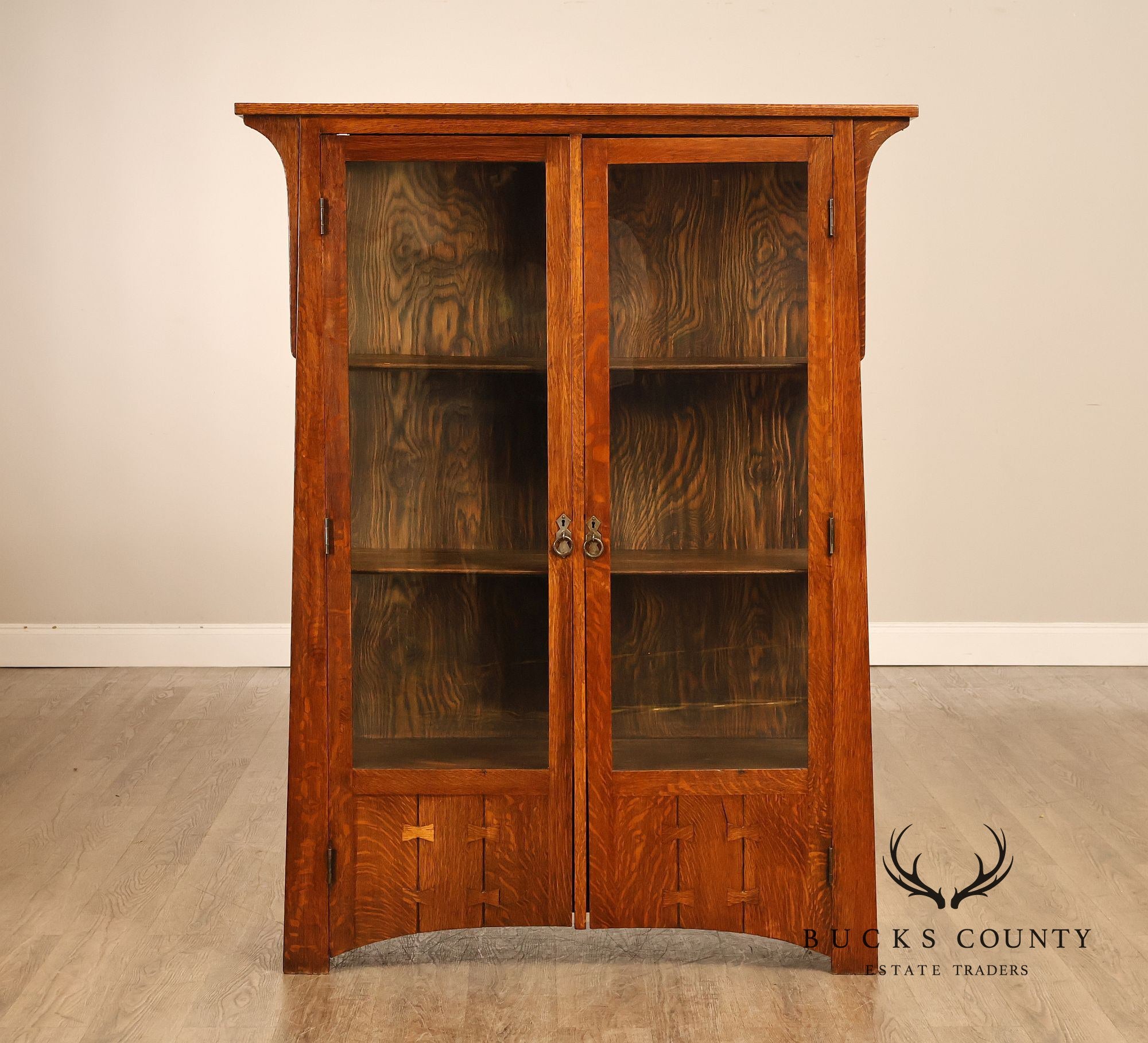 Charles Limbert Antique Oak Arts And Crafts China Cabinet