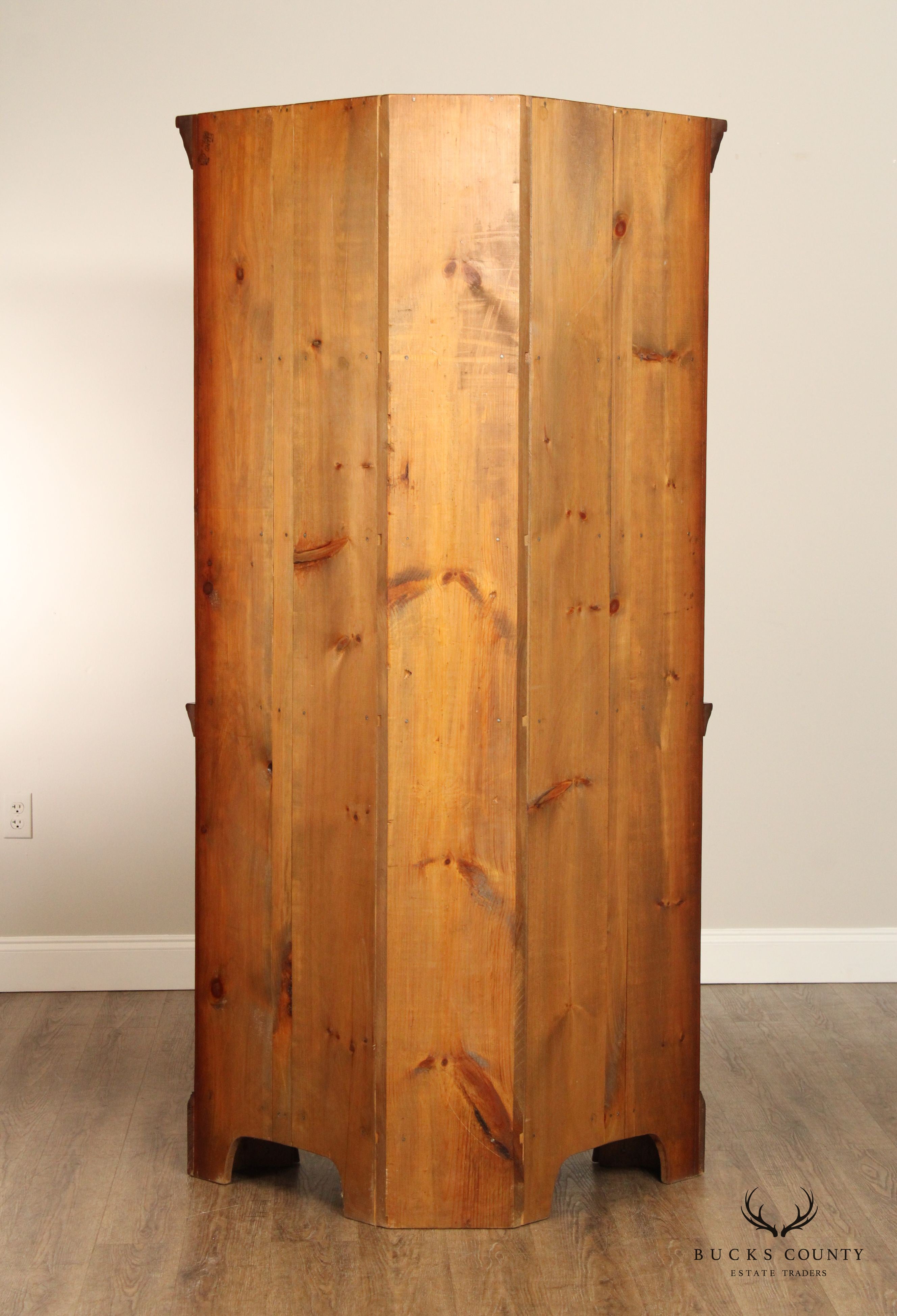 Custom Quality Early American Style Pine Corner Cabinet