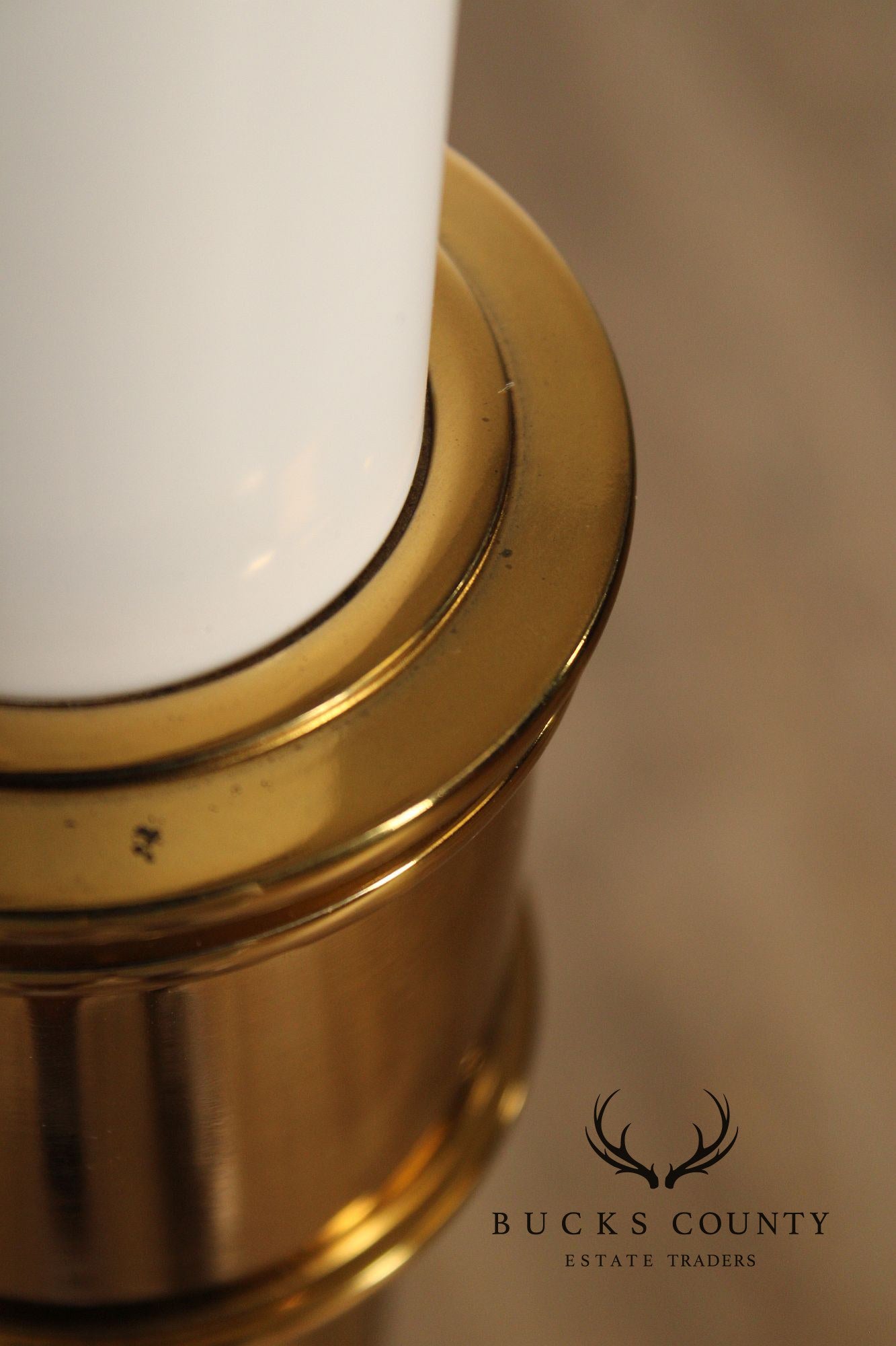 Vintage Brass Floor Lamp With Shade