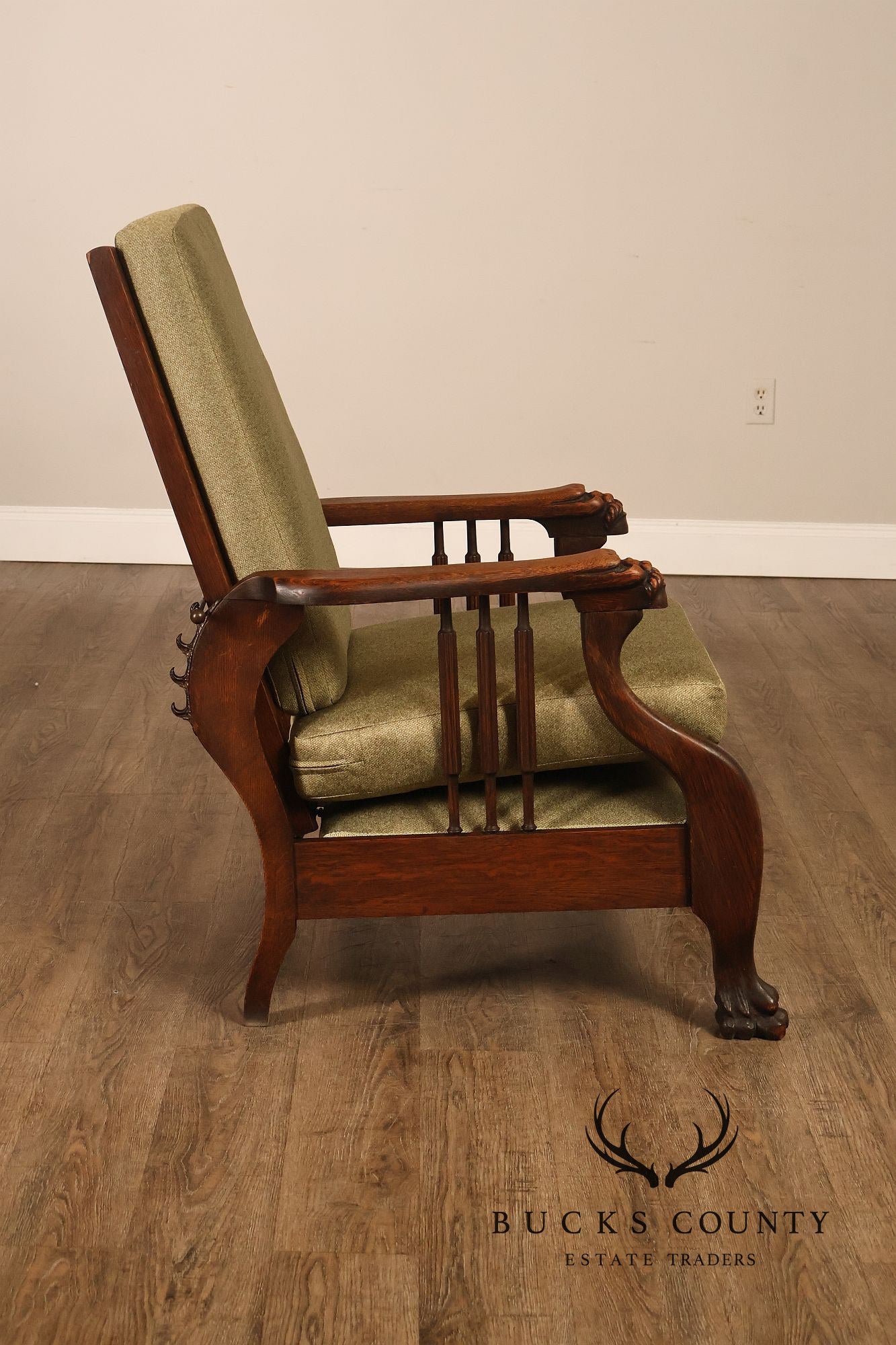 Antique Victorian Oak Morris Reclining Chair