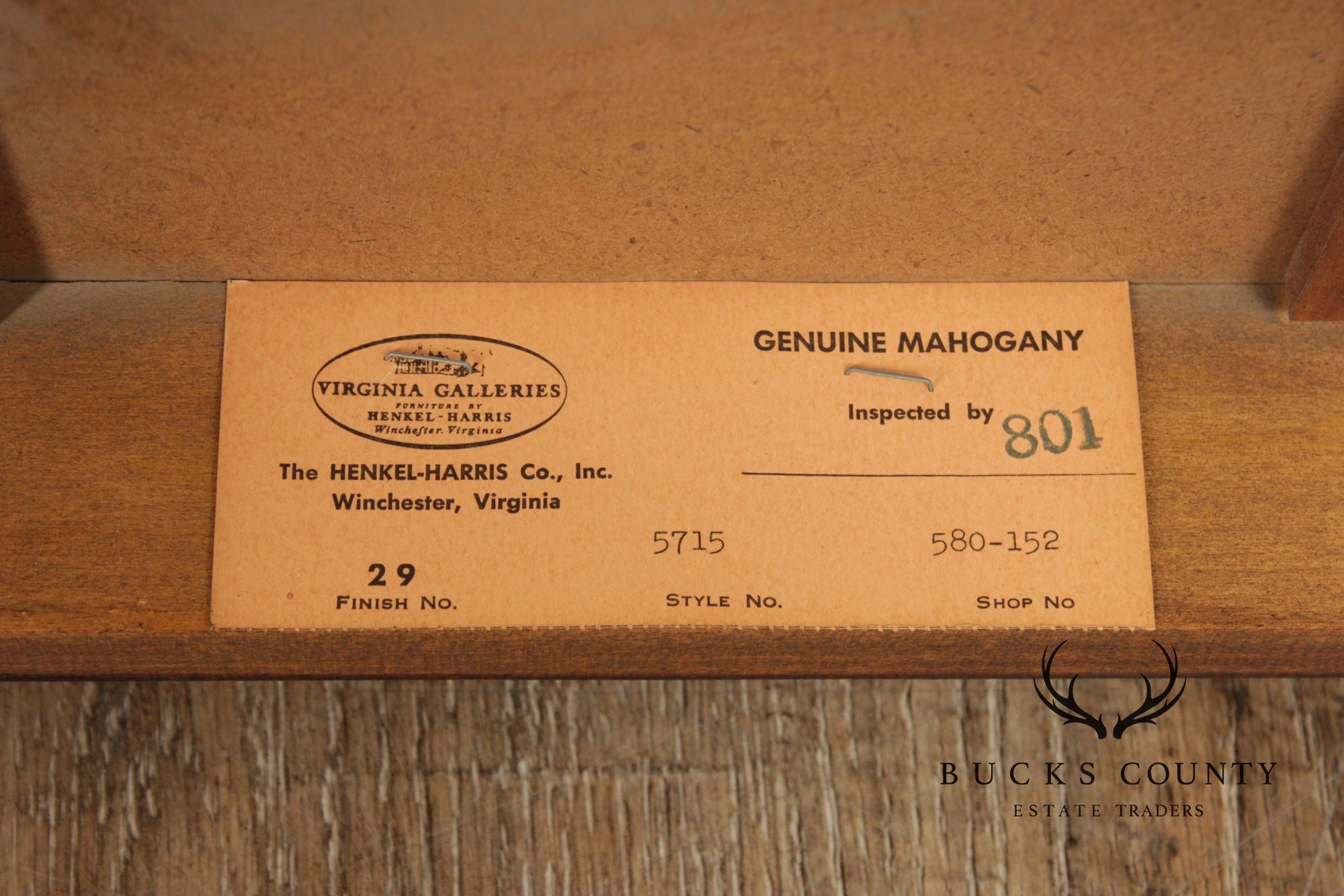 Henkel Harris Queen Anne Style Mahogany Lowboy