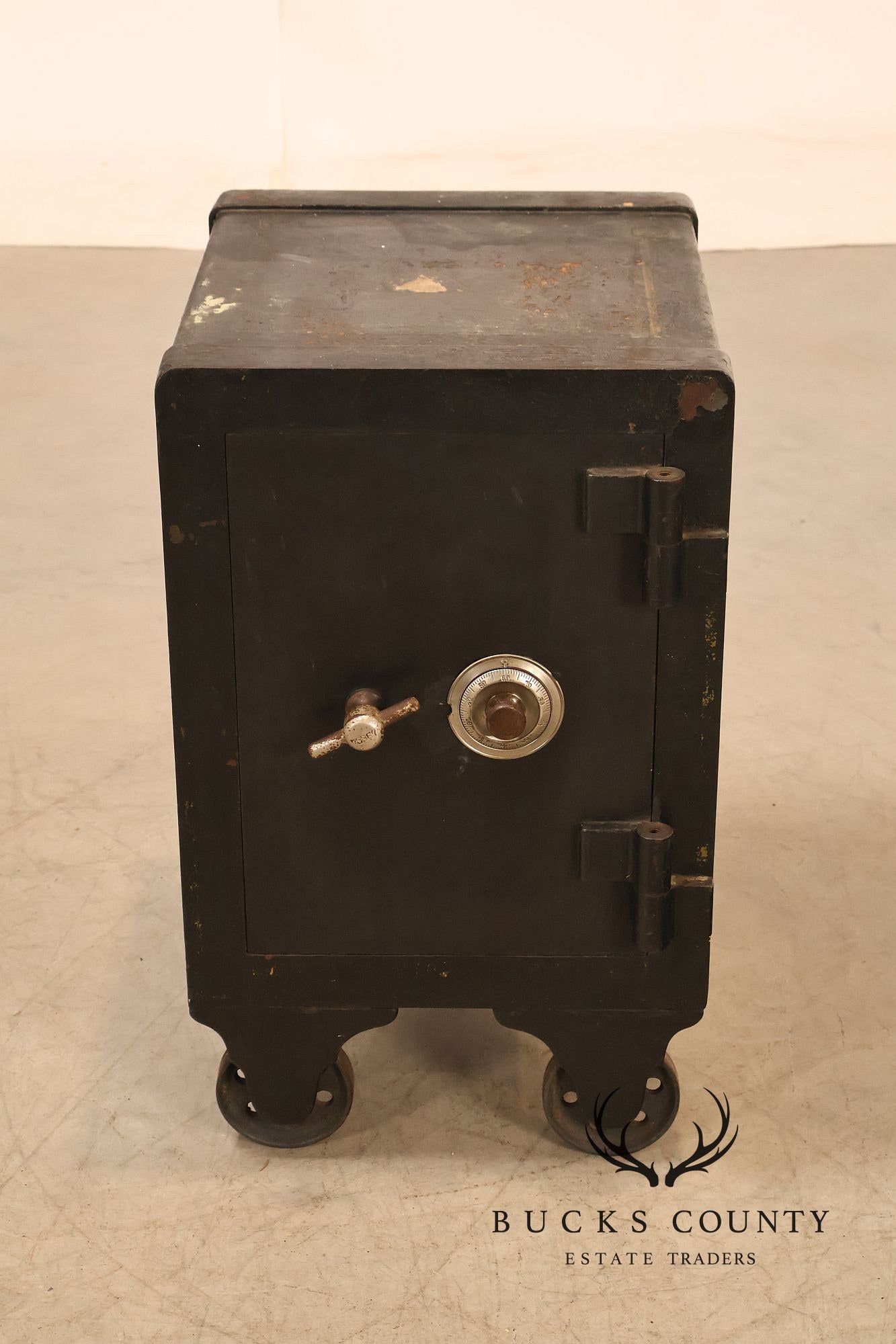 Antique Hall's Safe Company Iron Safe On Casters
