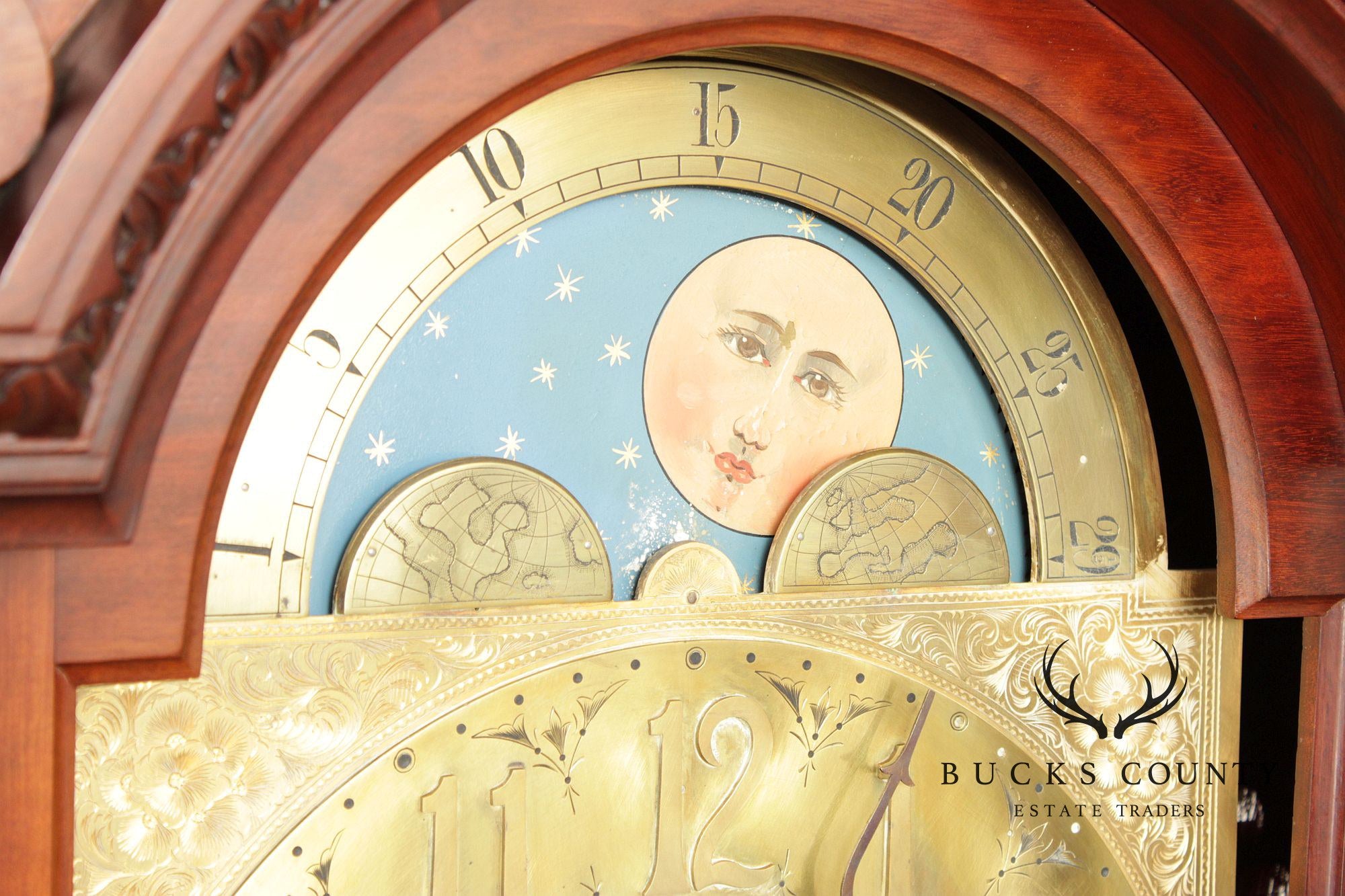 Elliot Of London Antique Victorian Style Carved Mahogany Grandfather Clock