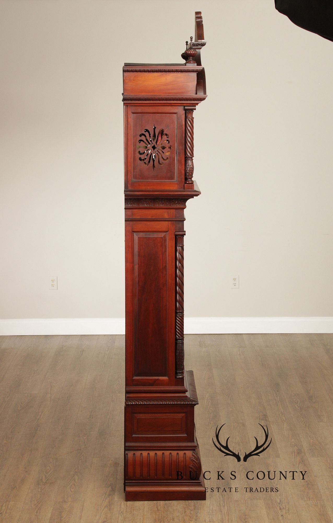 Elliot Of London Antique Victorian Style Carved Mahogany Grandfather Clock