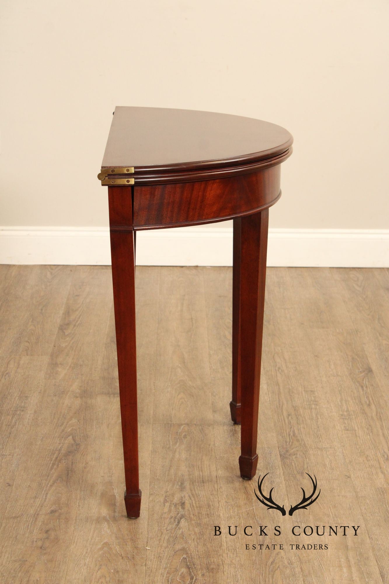 Federal Style Flip-Top Mahogany Demilune Game Table