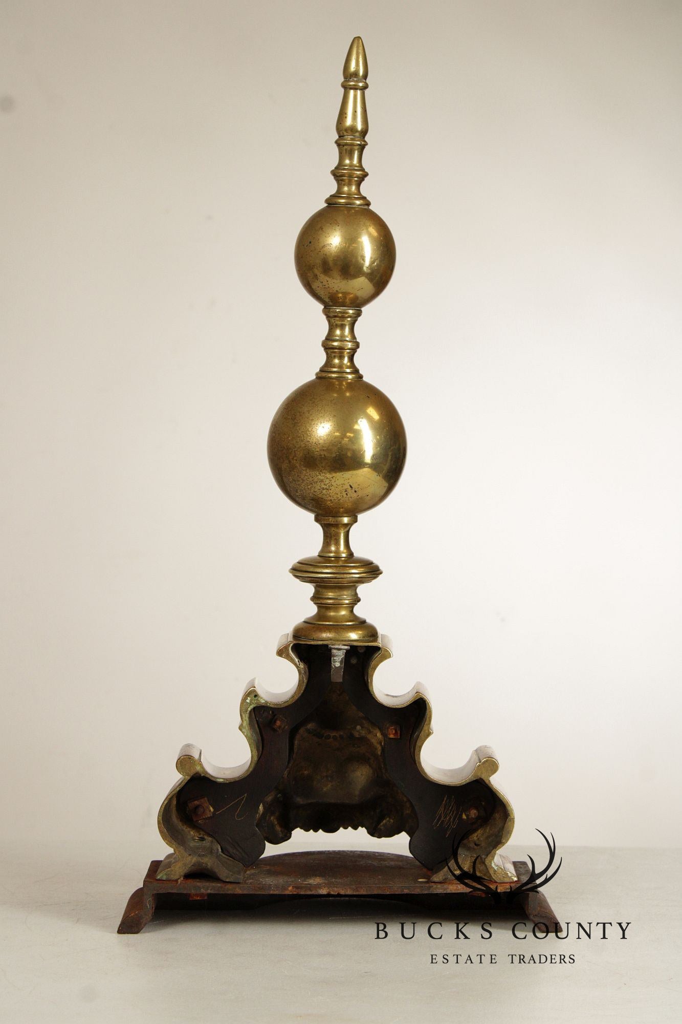 French Louis XIV Style Pair of Brass Figural 'Marmouset' Andirons