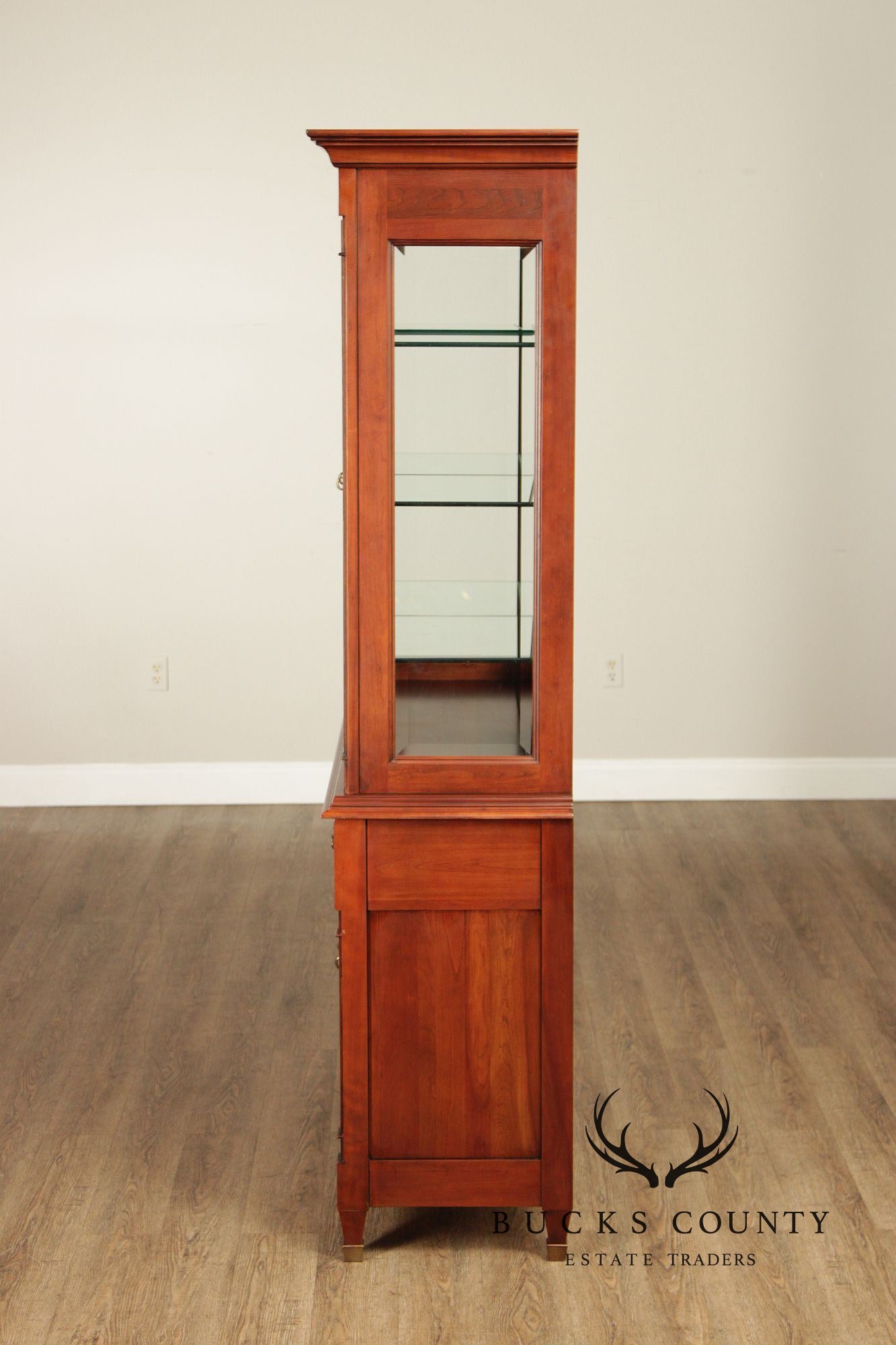 Harden Solid Cherry Lighted Display China Cabinet