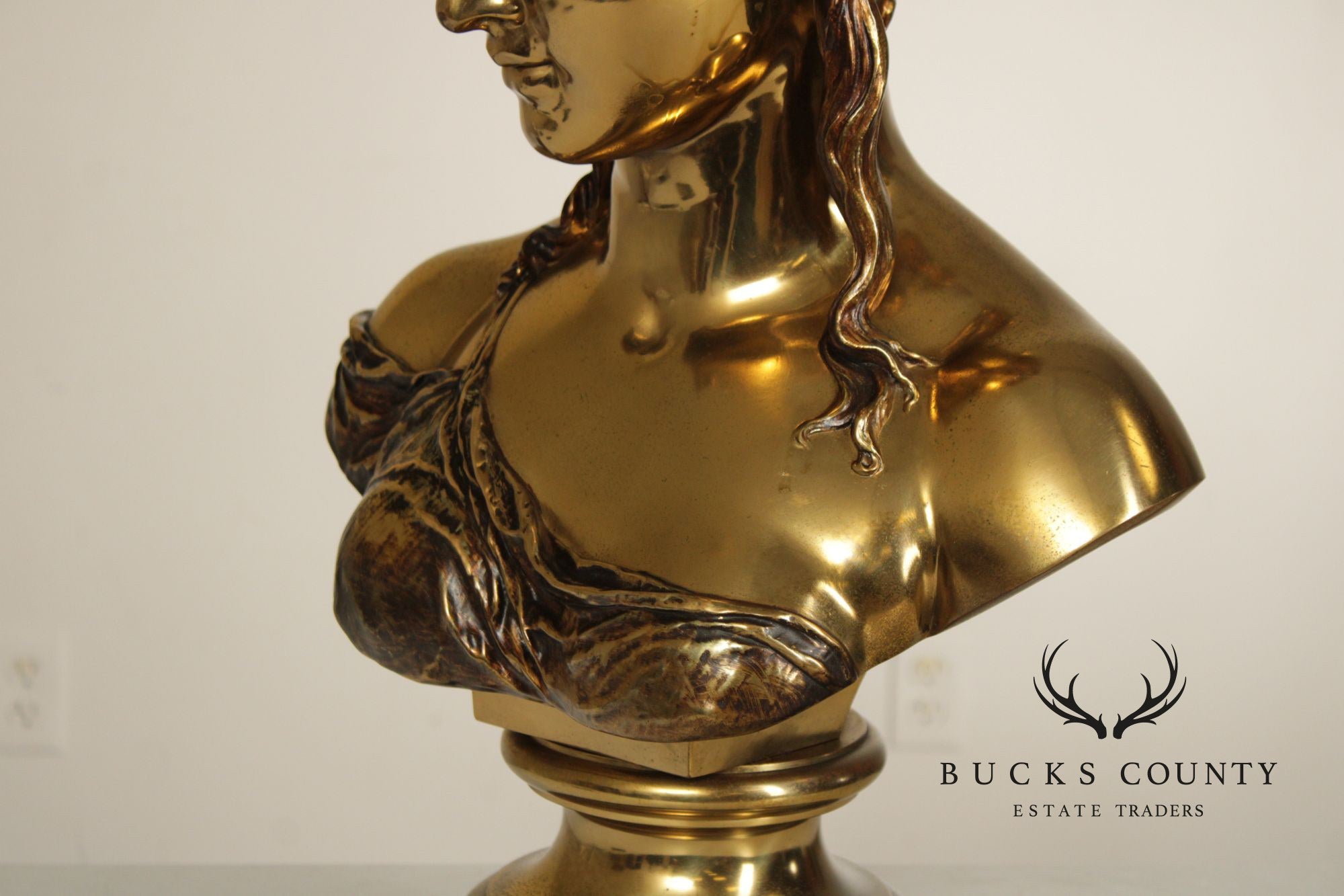 Etienne-Henri Dumaige Gilt Bronze Bust of a Woman