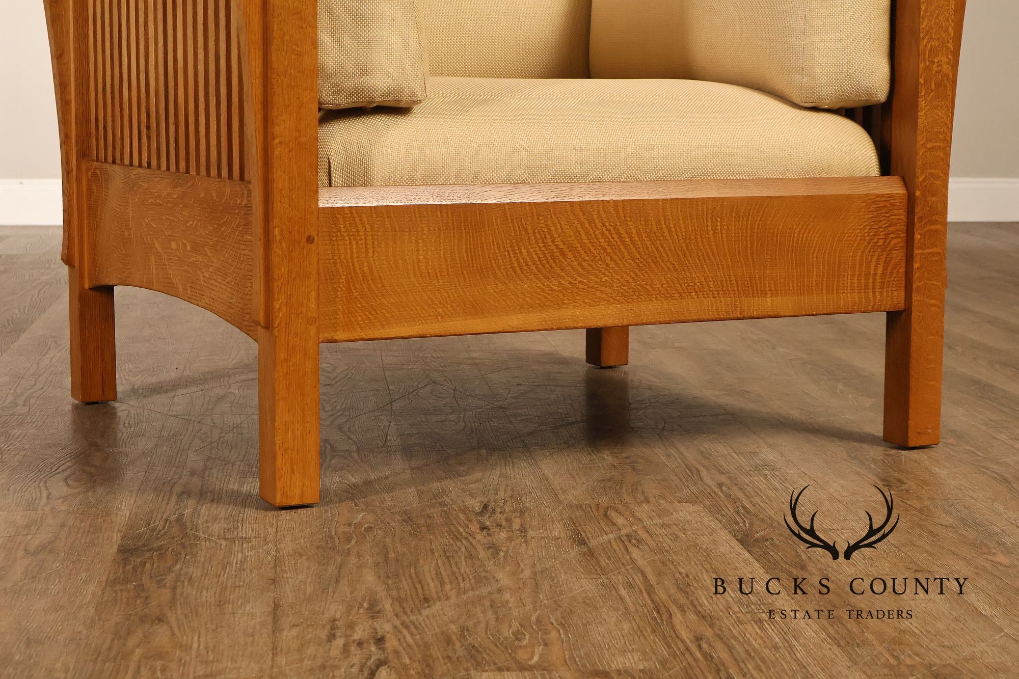 Stickley Mission Collection Prairie Spindle Oak Lounge Chair