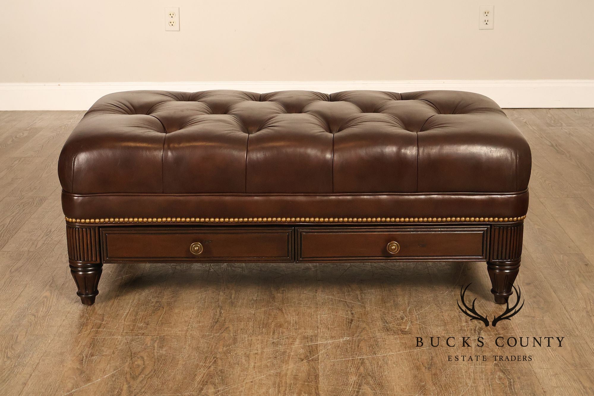 Hancock & Moore Tufted Leather 'Robinson' Cocktail Ottoman