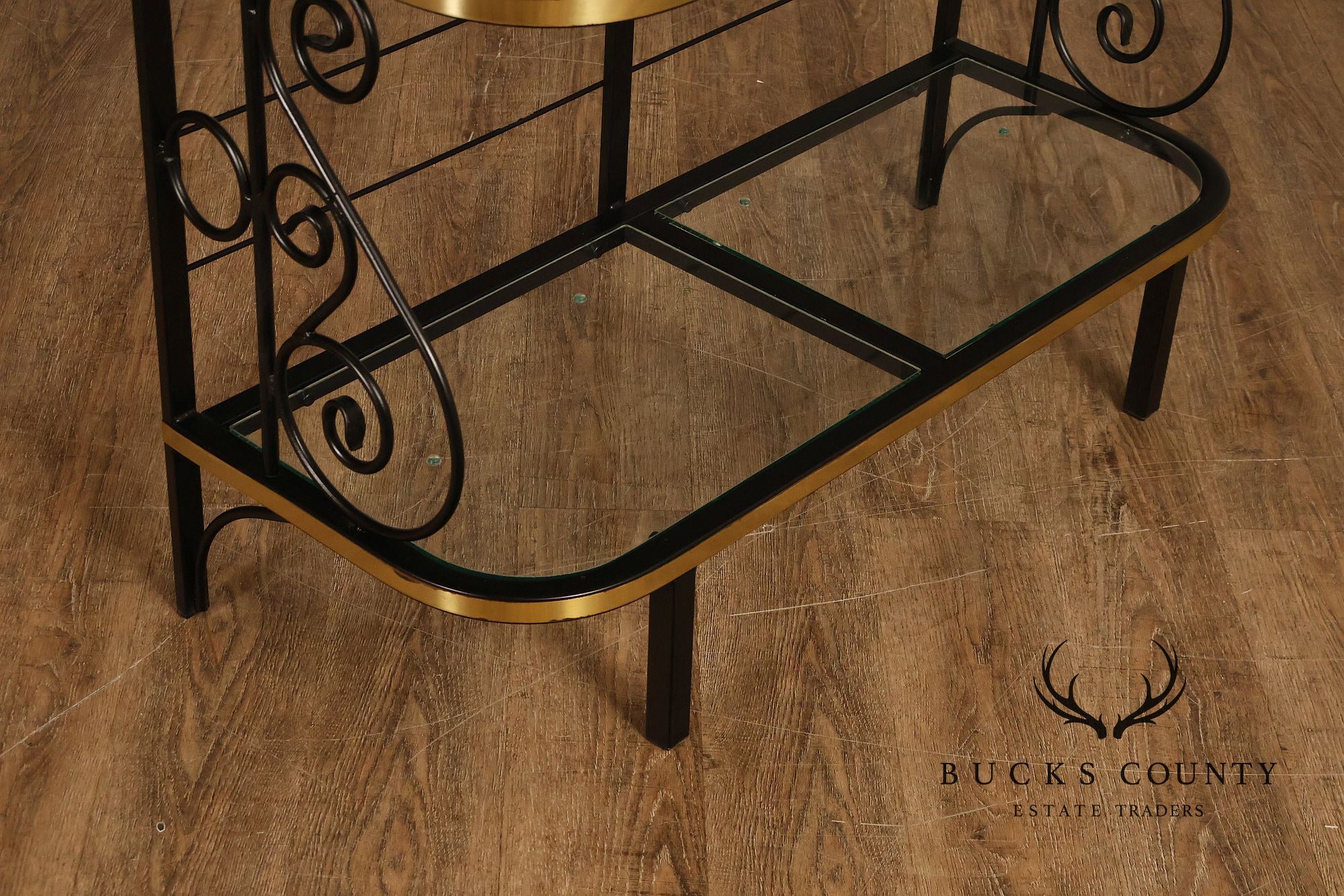 Morecraft French Country Style Wrought Iron And Glass Étagère