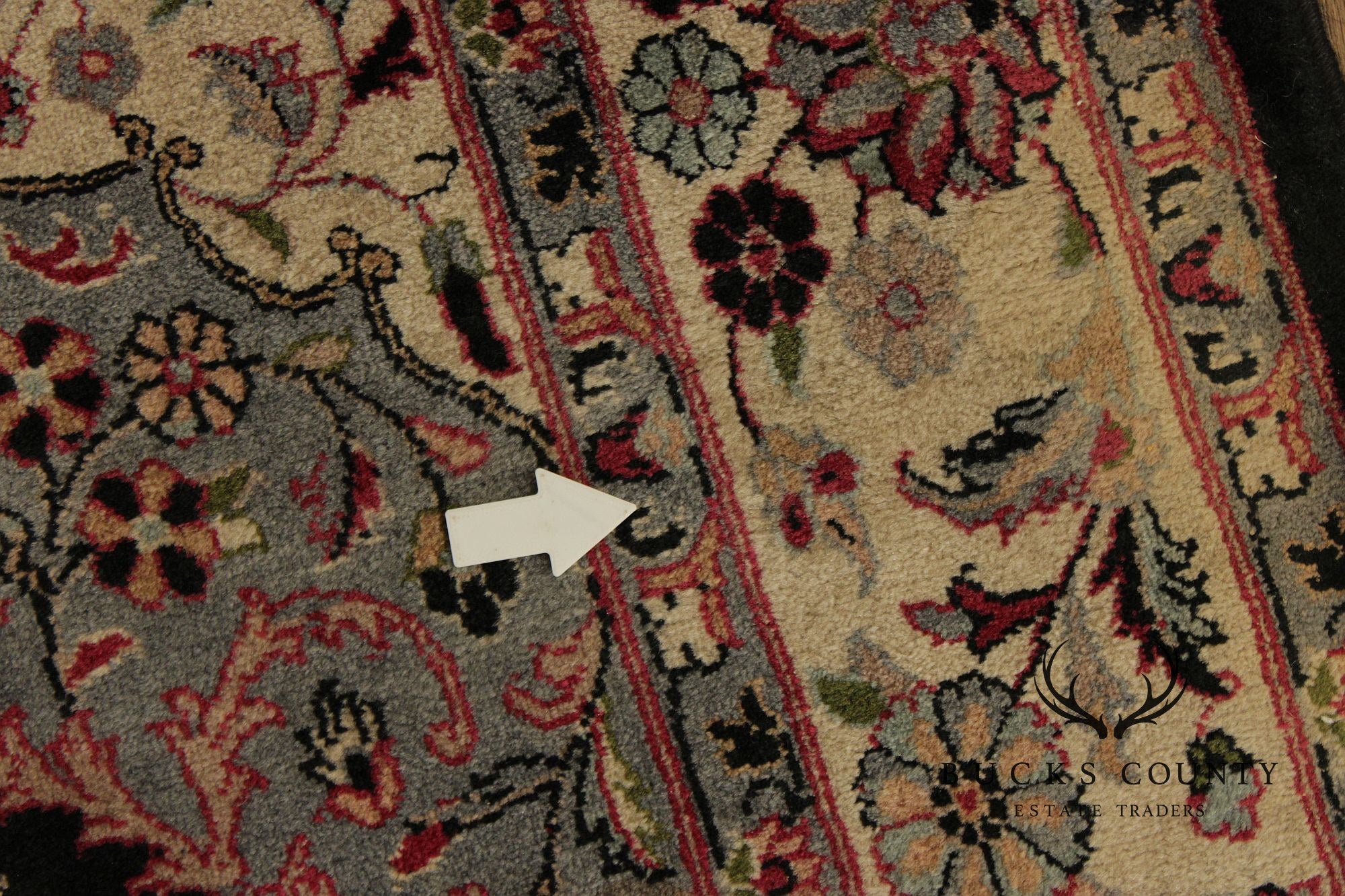 Persian Floral Medallion Style Wool Area Rug With Black Field 4.2 X 6.8