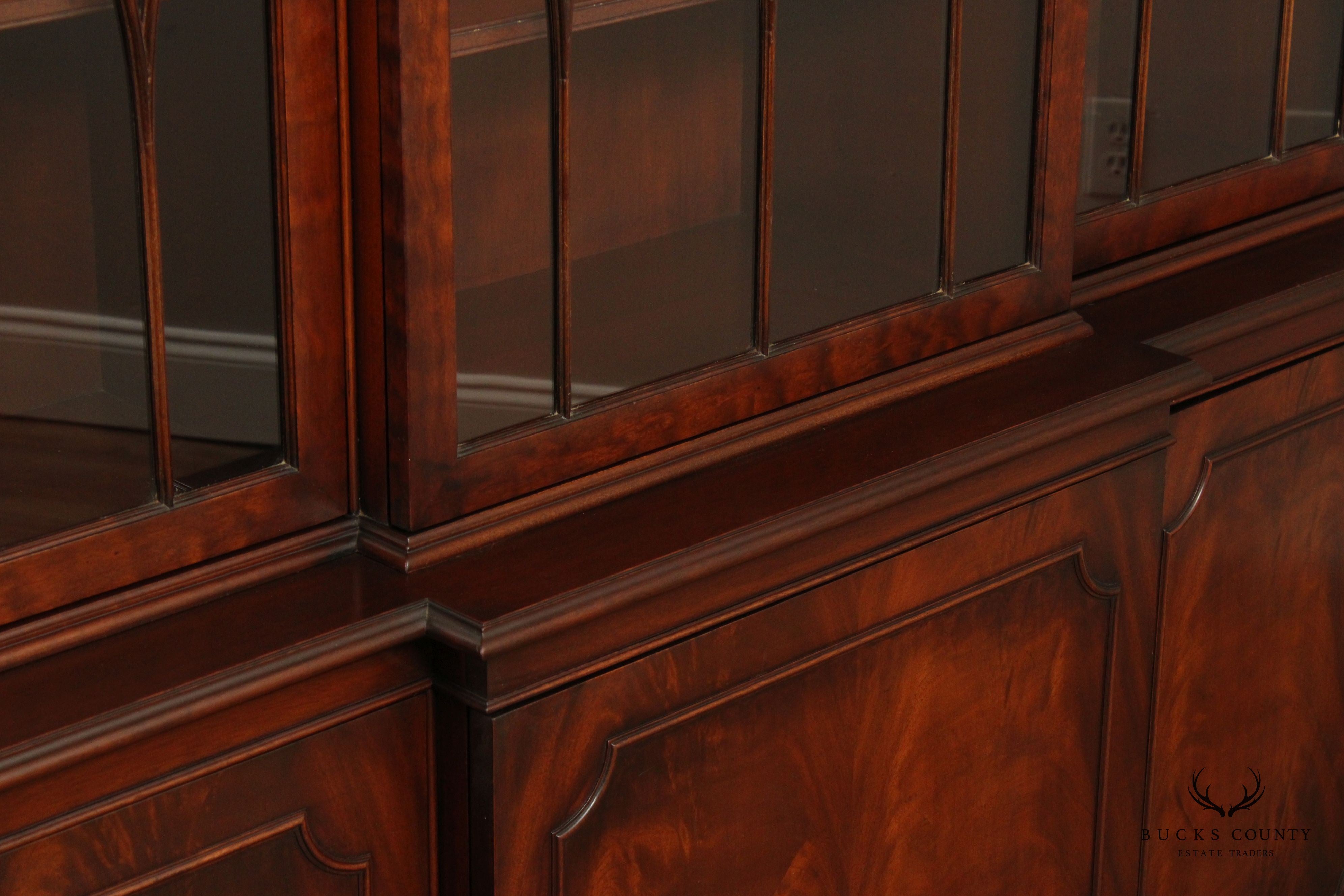 Charak Georgian Style Mahogany Hand Crafted Breakfront