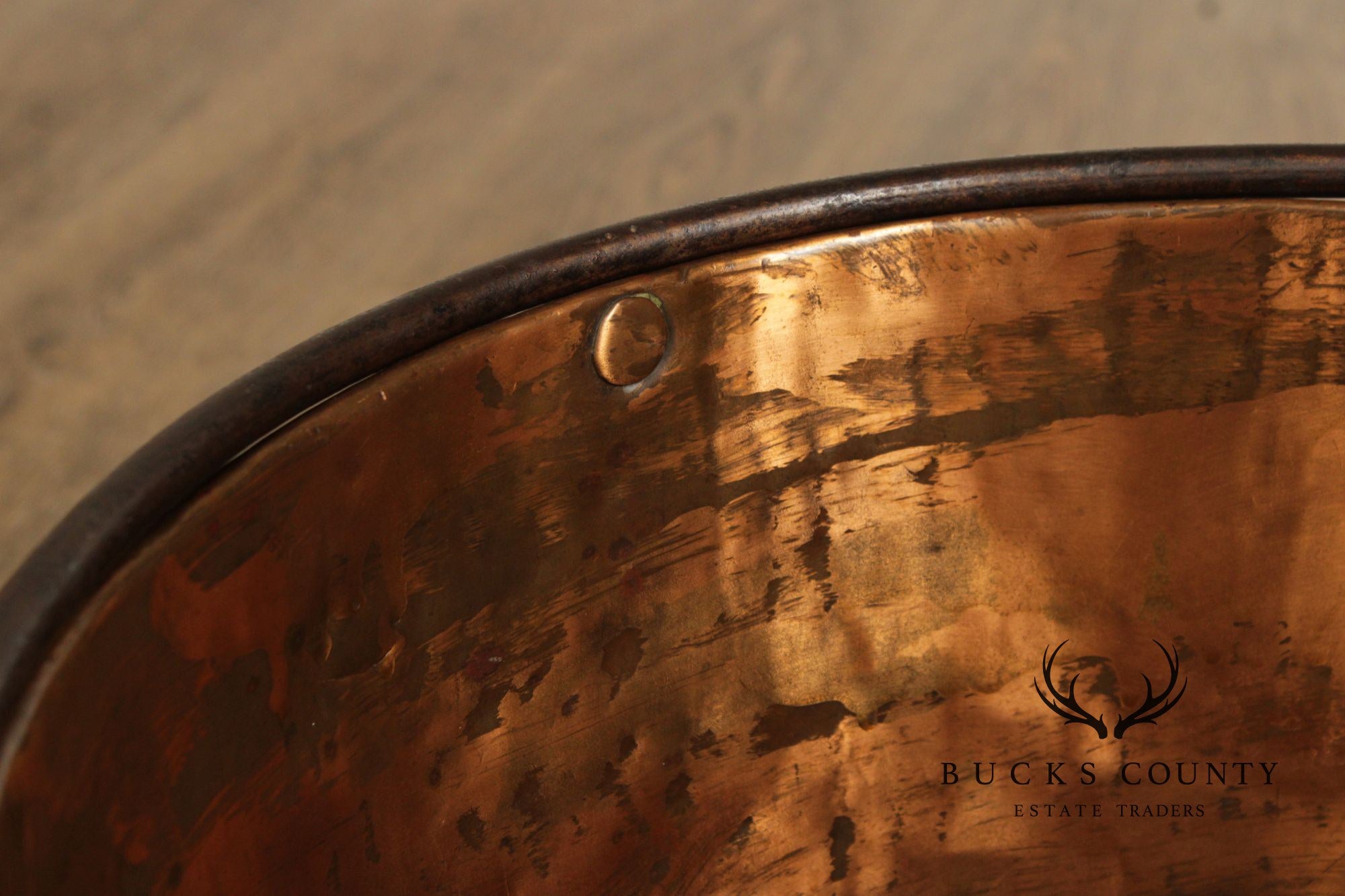 Antique Primitive Dovetailed Copper Kettle