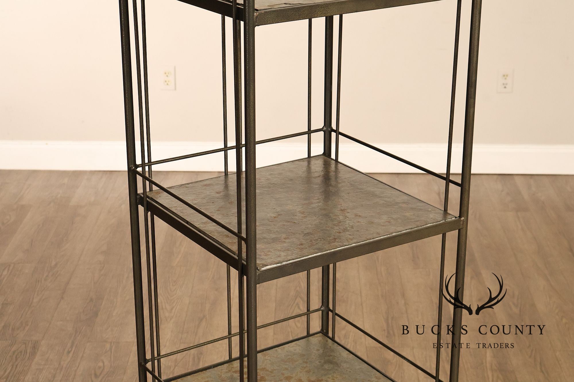 Charleston Forge Iron Etagere Four Tier Baker's Rack With Slate Shelves