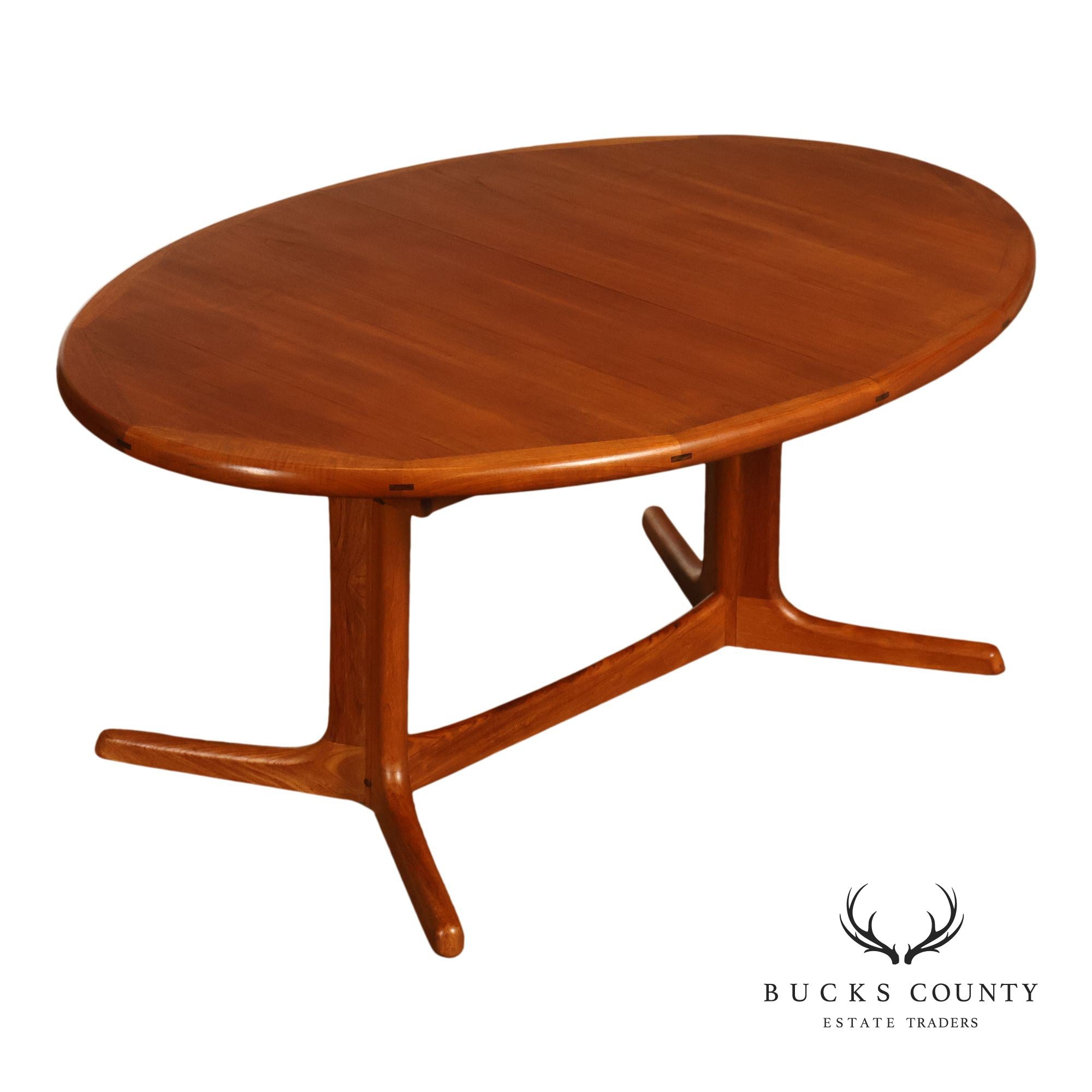 Dyrlund Danish Modern Teak Oval Extension Dining Table