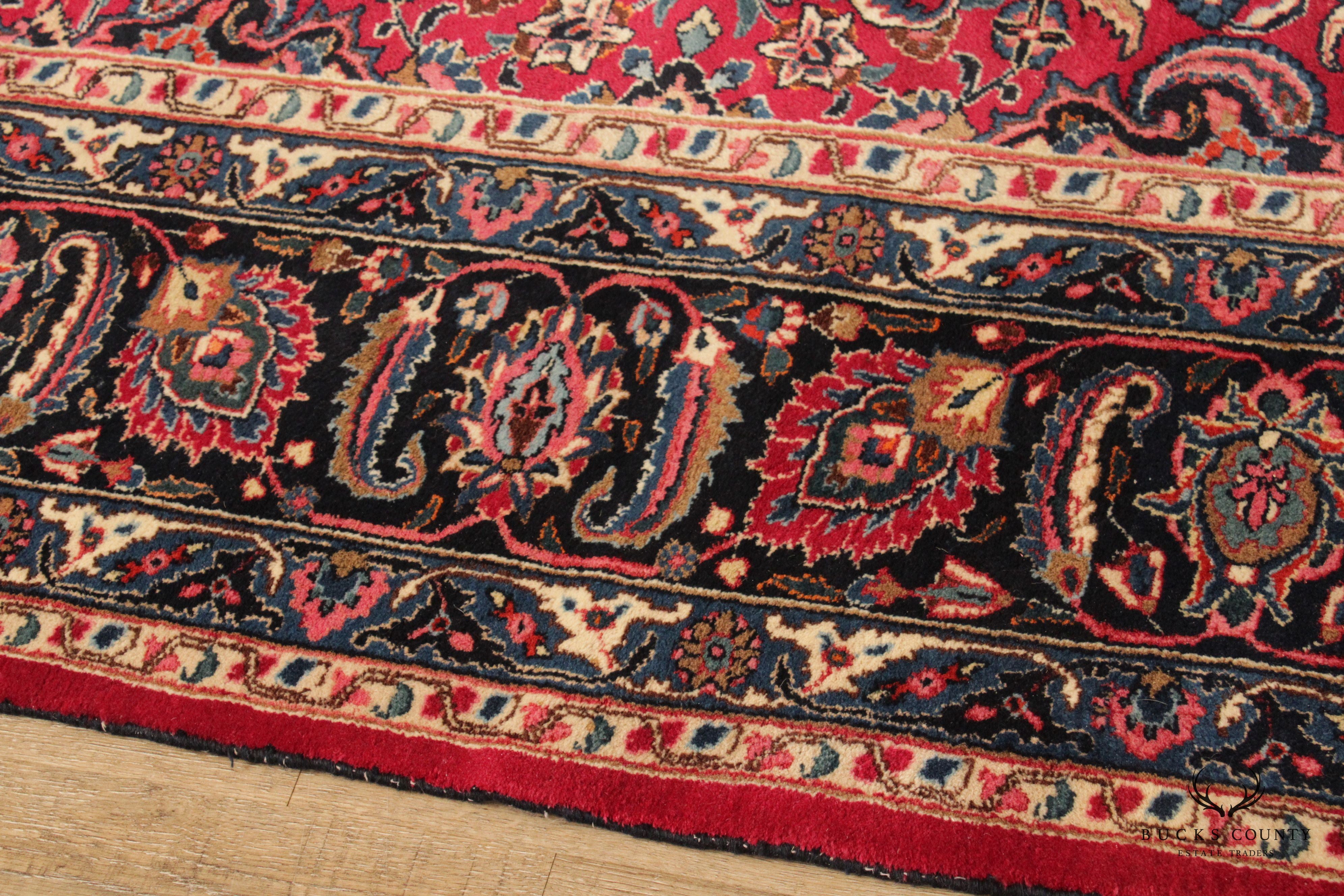 Persian Tabriz Wool Area Rug With Medallion 13' x 10'