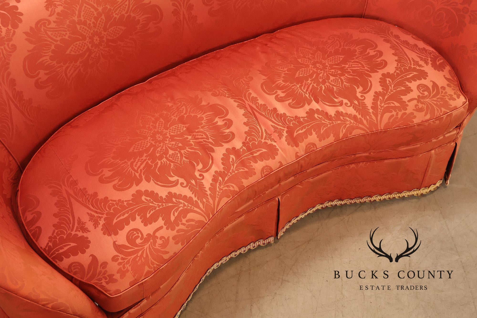 Hickory Chair Company Pair Of Custom Upholstered Silk Damask Sofas