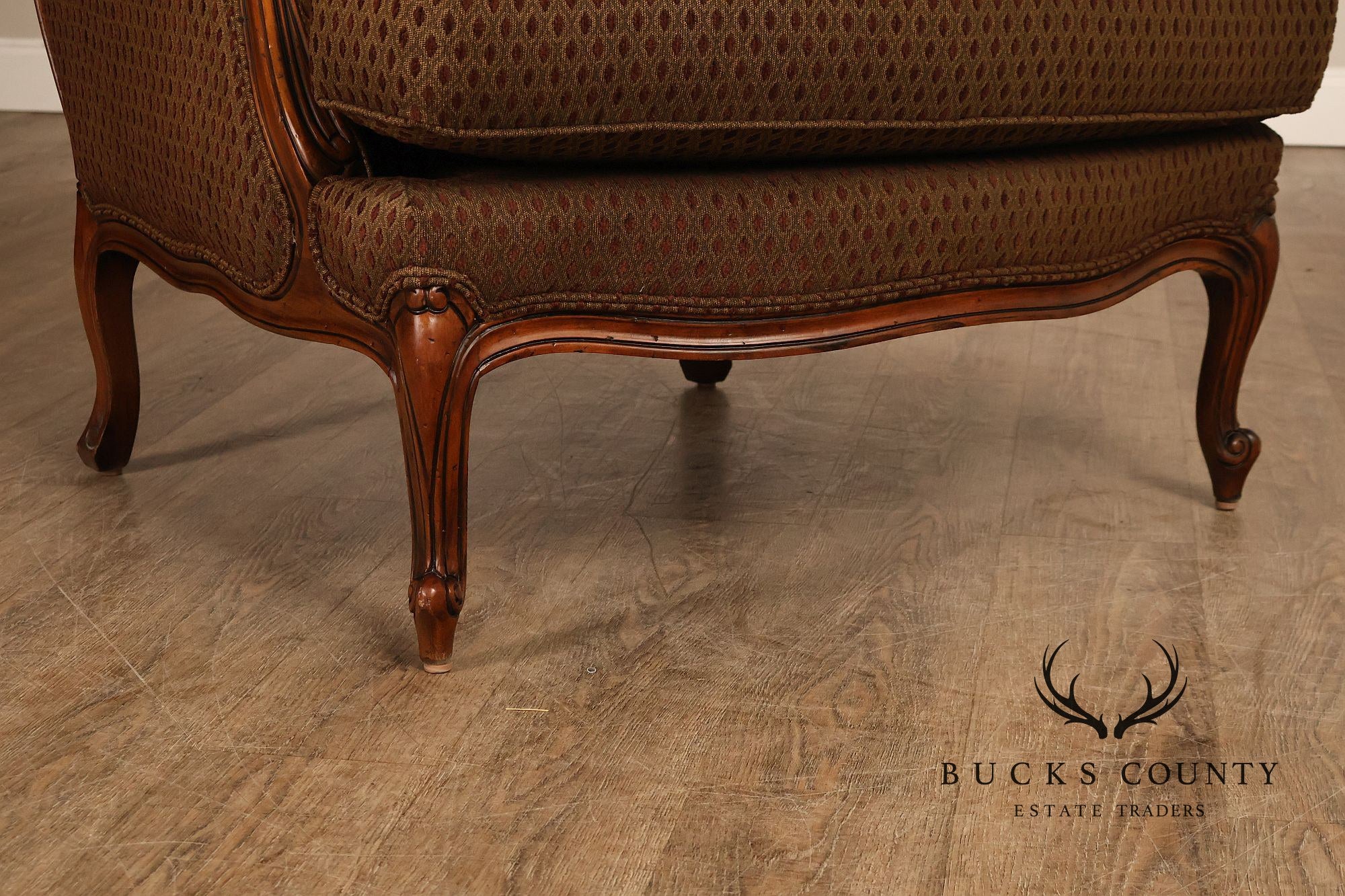 Ethan Allen French Louis XV Style 'Versailles' Armchair and Ottoman