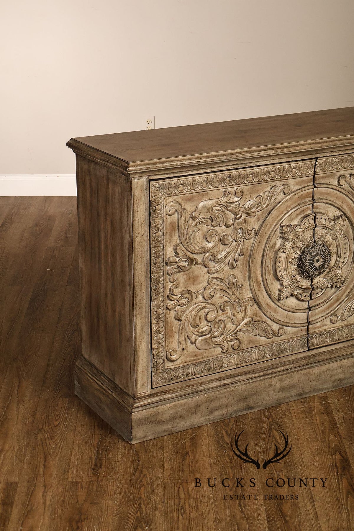 Hooker Furniture Carved Two Door Console Cabinet
