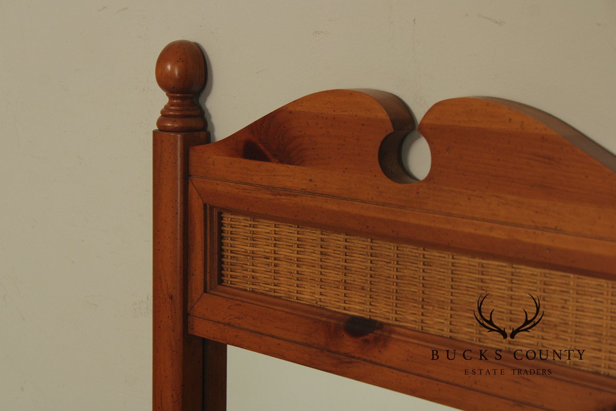 Stanley Furniture Country Pine and Wicker Mirror