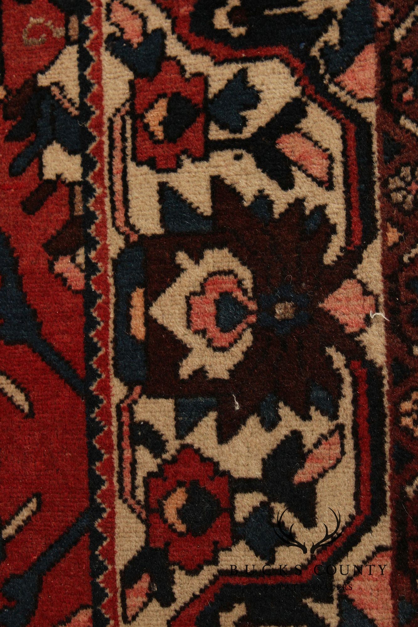 Vintage Persian Hand Knotted Heriz Area Rug 8' 9" x 11' 11"