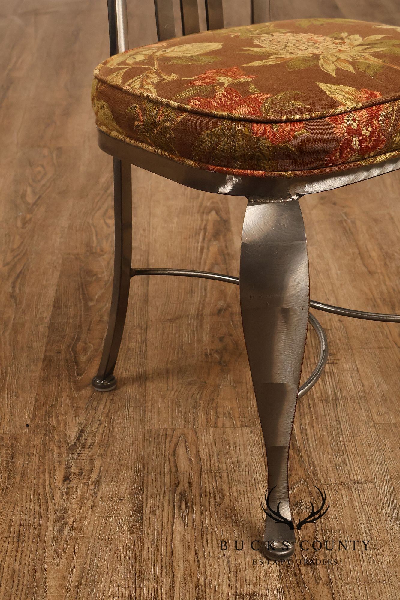 Shaver Howard Modern Style Set Of Eight Brushed Steel Dining Chairs