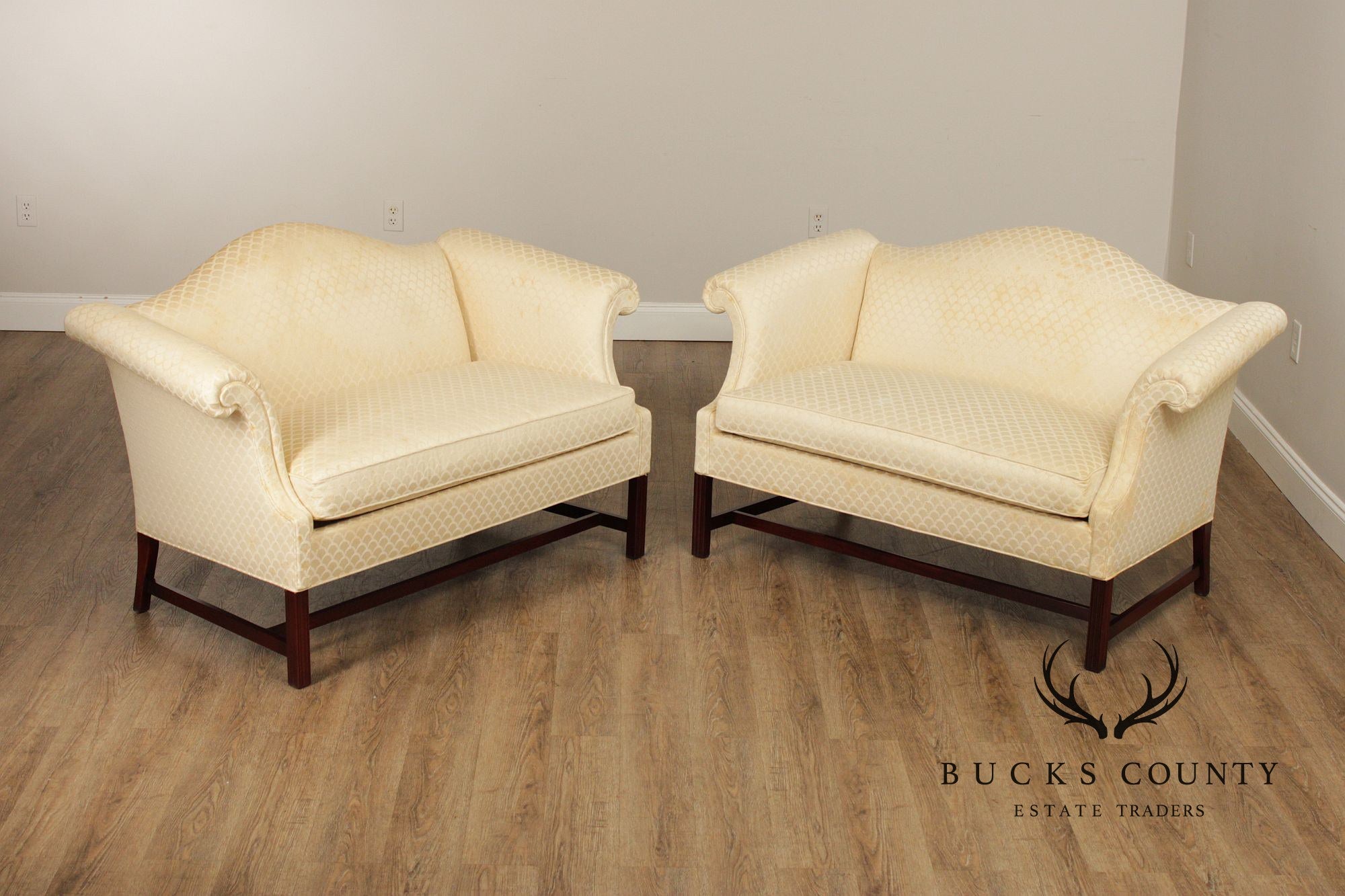 Hickory Chair Chippendale Style Pair Of Upholstered Loveseats Frames