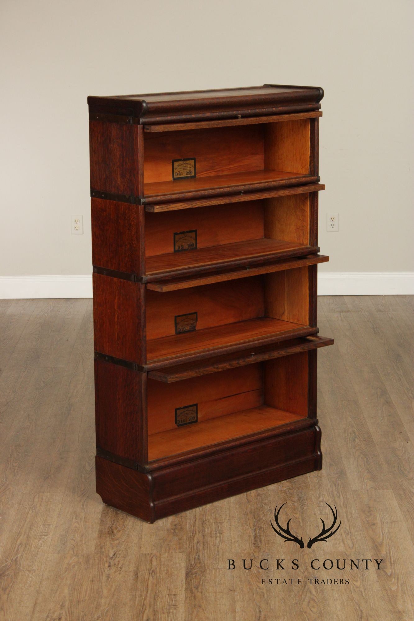 Globe Wernicke Antique Pair Of Stacking Barrister Bookcases